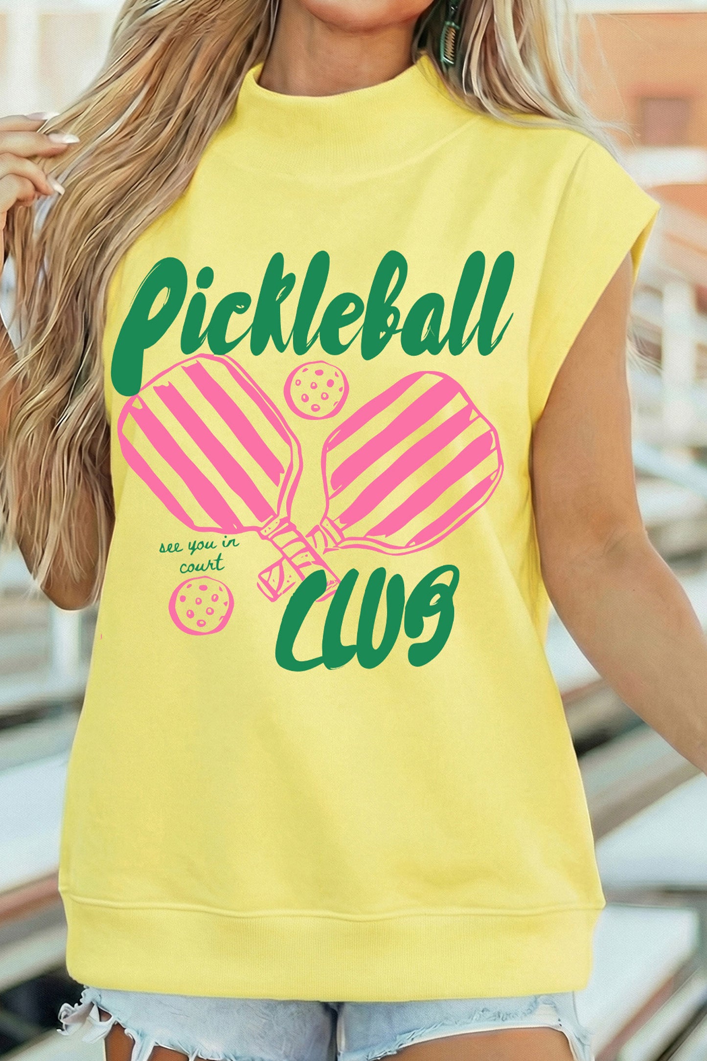 Pickleball Graphic Cotton Tee Casual Game Day Outfit