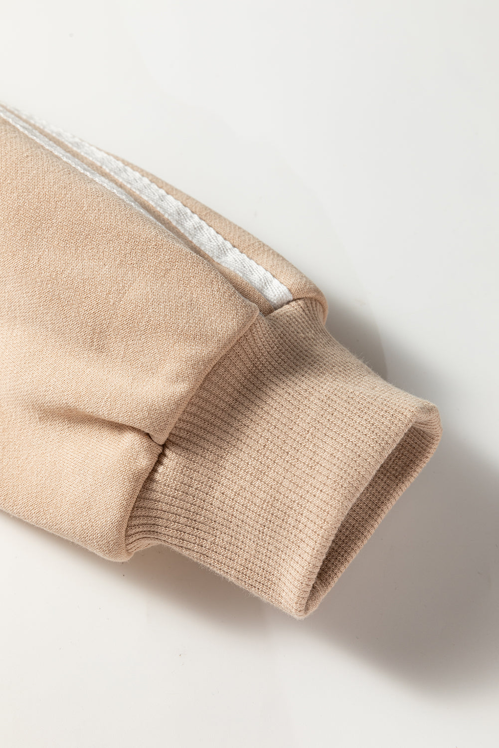 Black Varsity Striped Detail Crewneck Pullover Elastic Sweatpants 2pcs Outfit