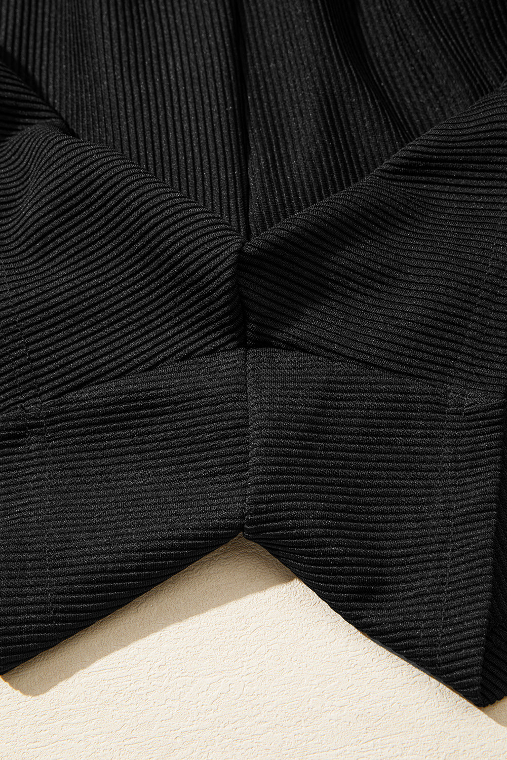 Ribbed Texture Baggy Drop Shoulder Pullover and Shorts Set