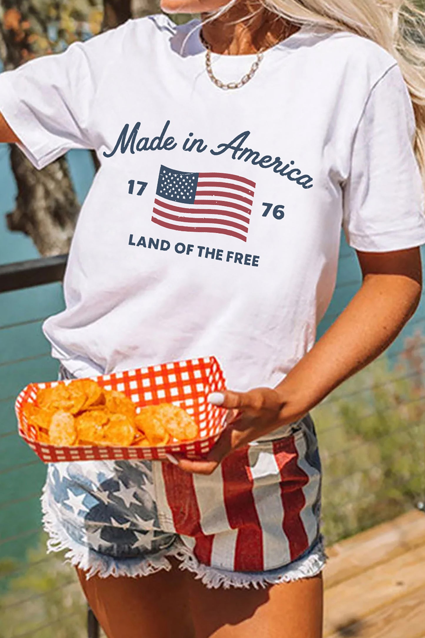 Flag Cotton Blend Graphic Tee Patriotic Boutique