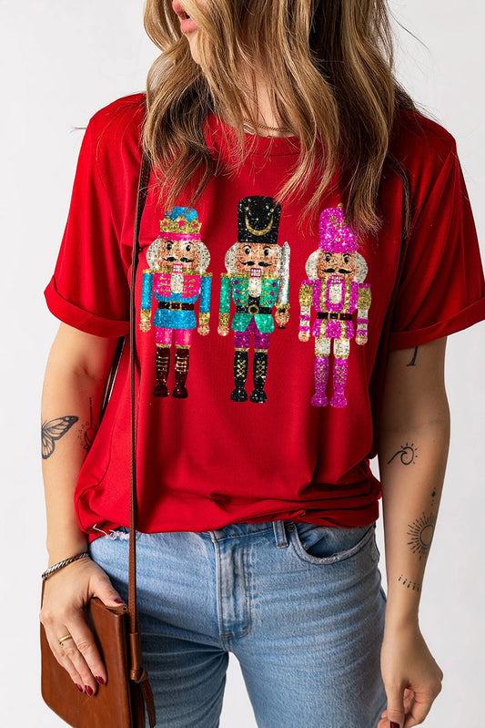 Red Nutcracker Printed Crewneck T Shirt