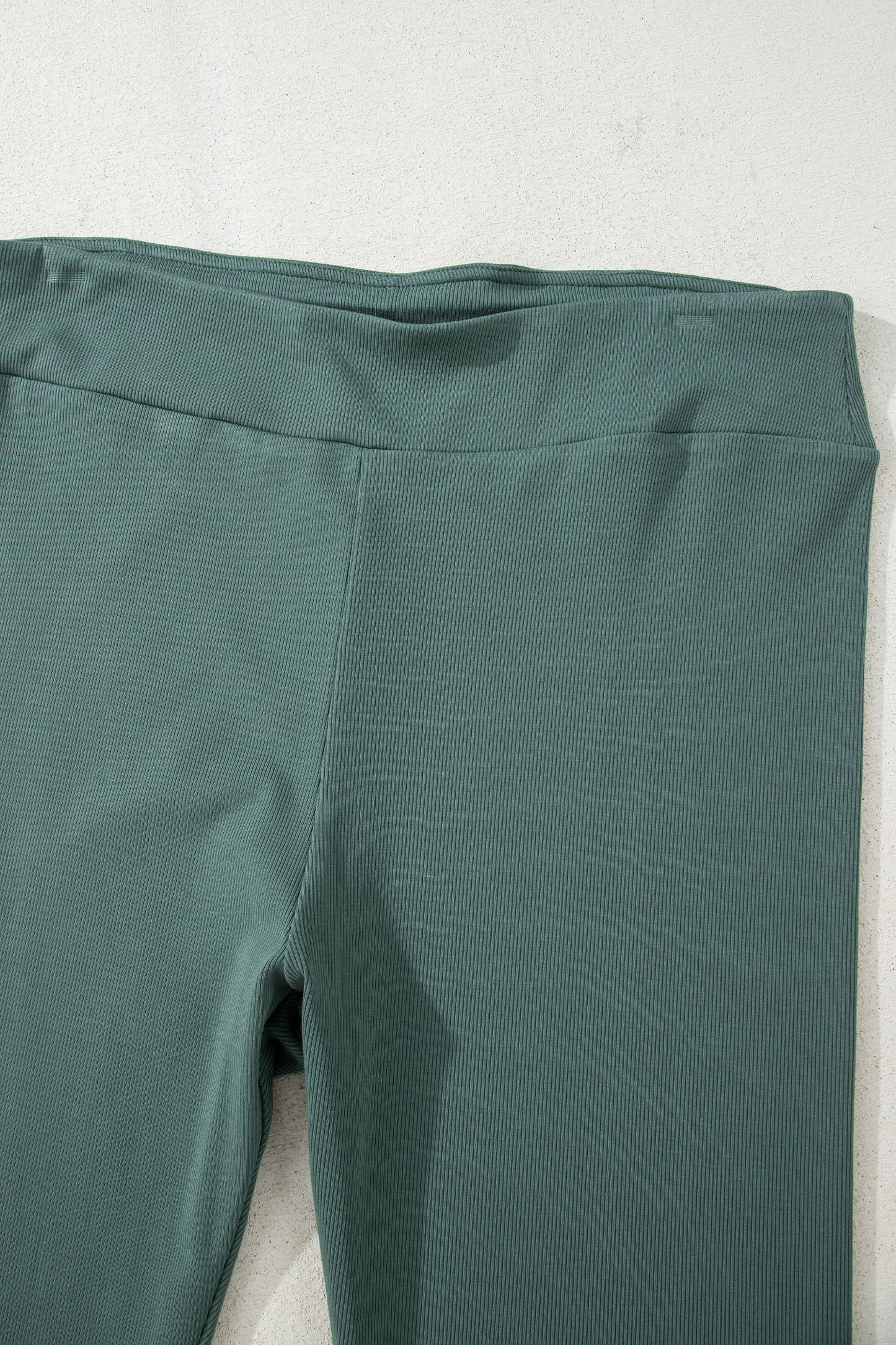 Jet Stream Solid Color Oversize Slit Sweatshirt Ribbed Leggings 2pcs Set