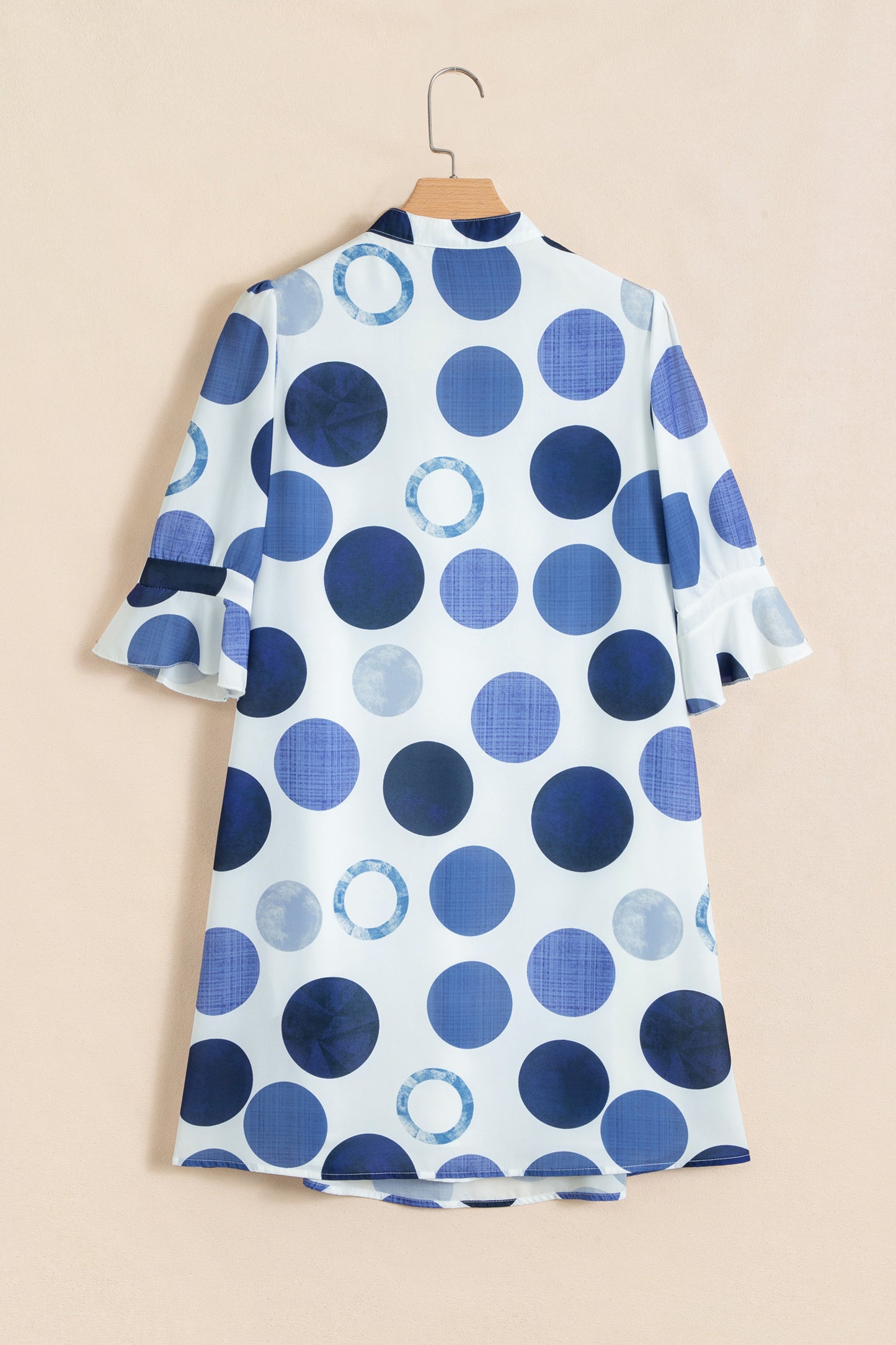 Polka Dot Mini Dress Shift V Neck Summer Dress