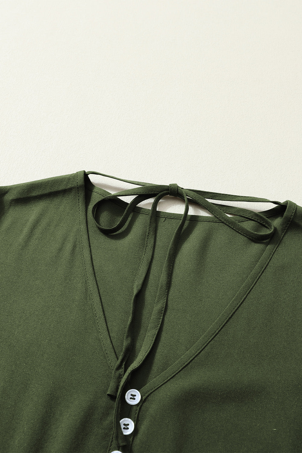 Lace Puff Sleeve Buttoned Tiered Ruffled Mini Dress