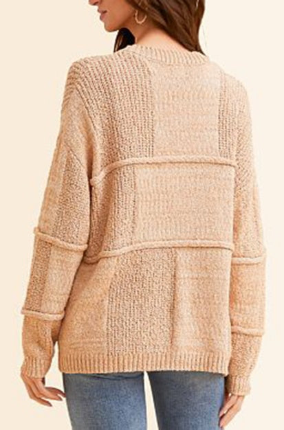 Oversized Button Down Textured Knit Cardigan Sweater