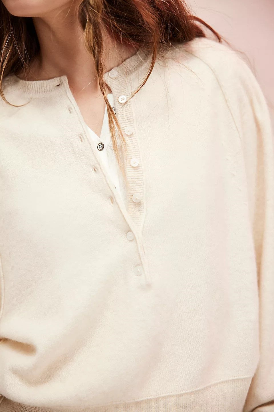 Soft Knit Henley Pullover Sweater for Women