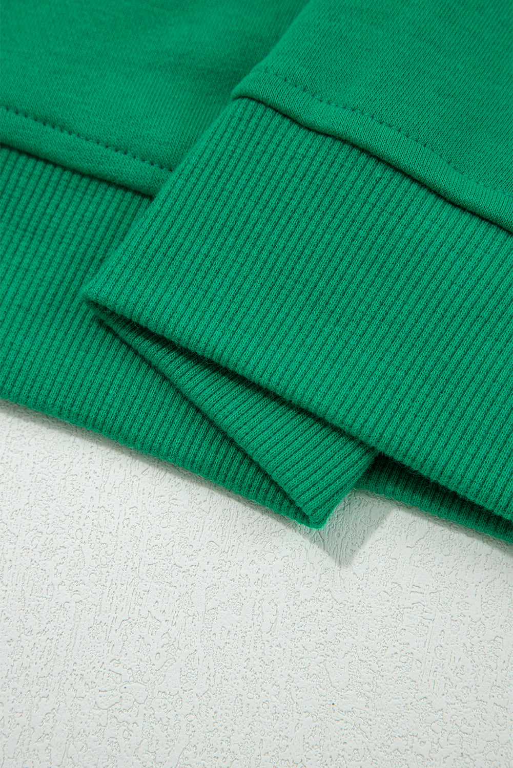 Dark Green Contrast Piping Crewneck Pullover Mini Skirt Set