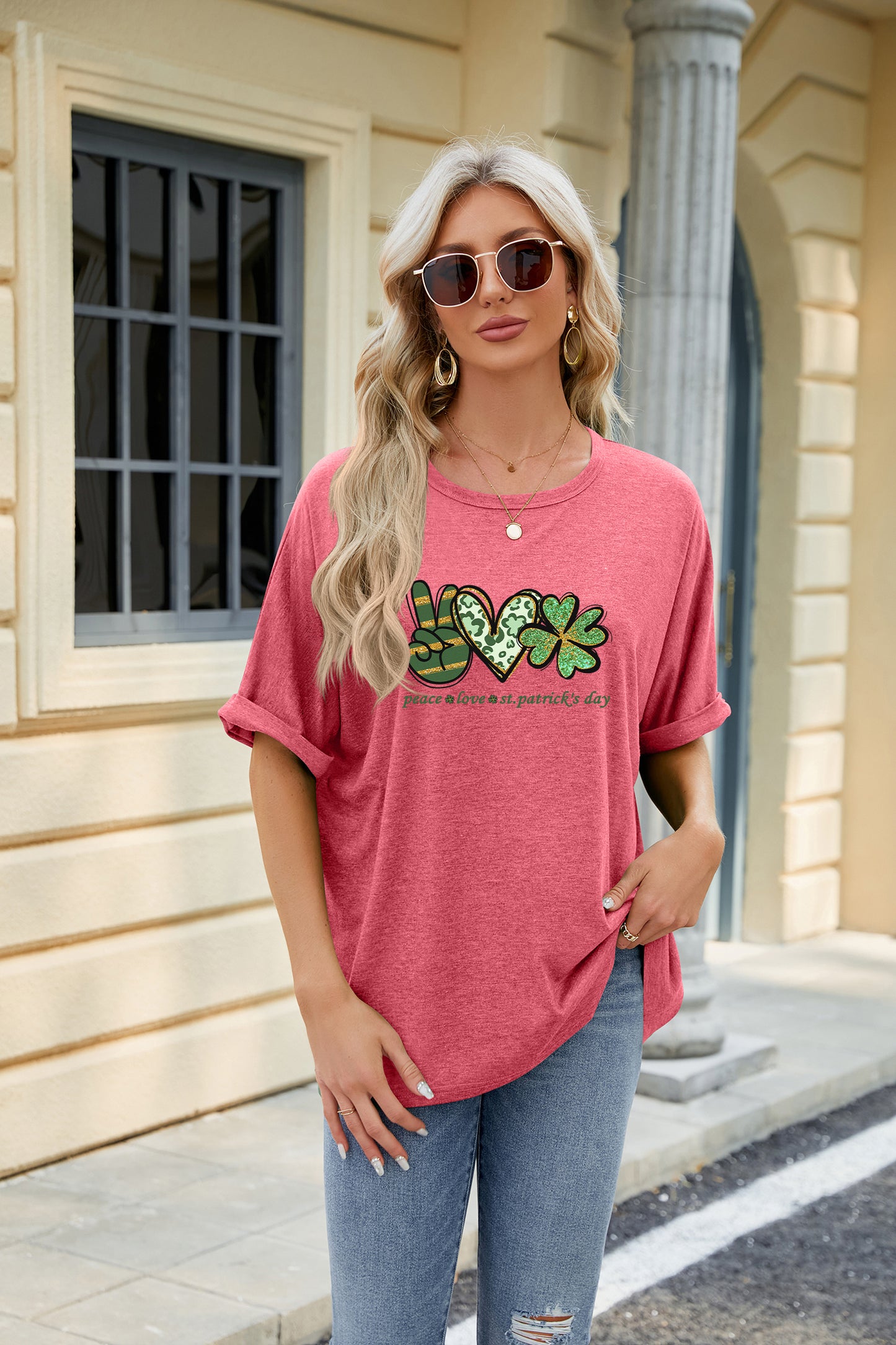 Saint Patrick’s Day Lucky Clover Heart Graphic Tee