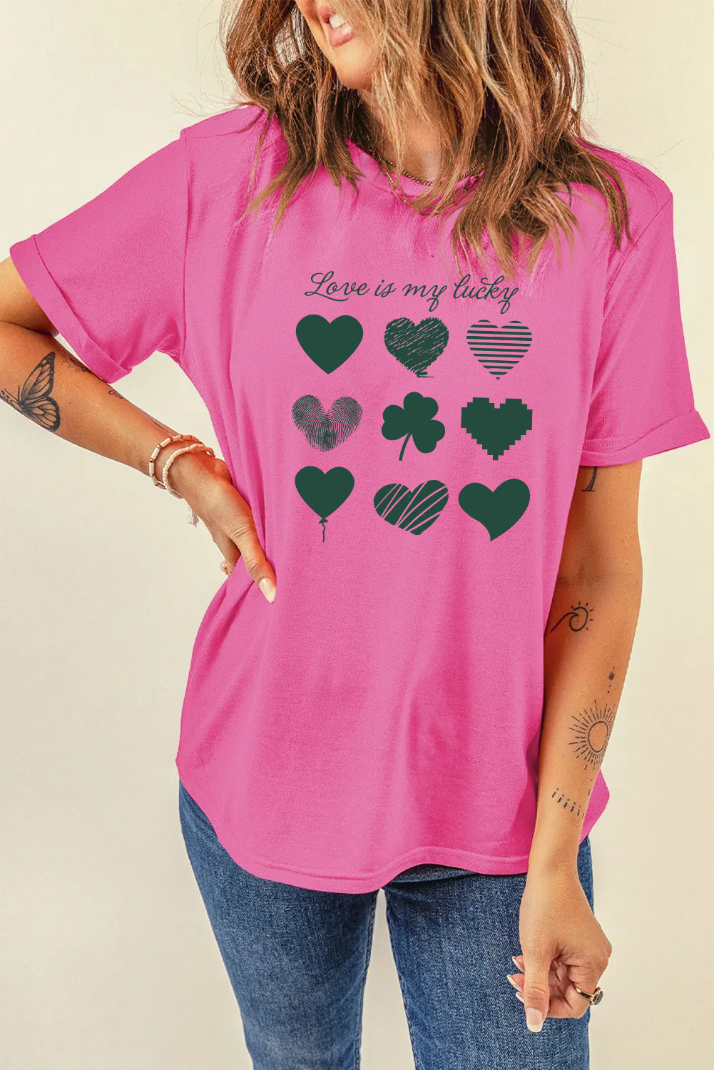 St Patricks Day Love Shamrock Heart Graphic T-Shirt