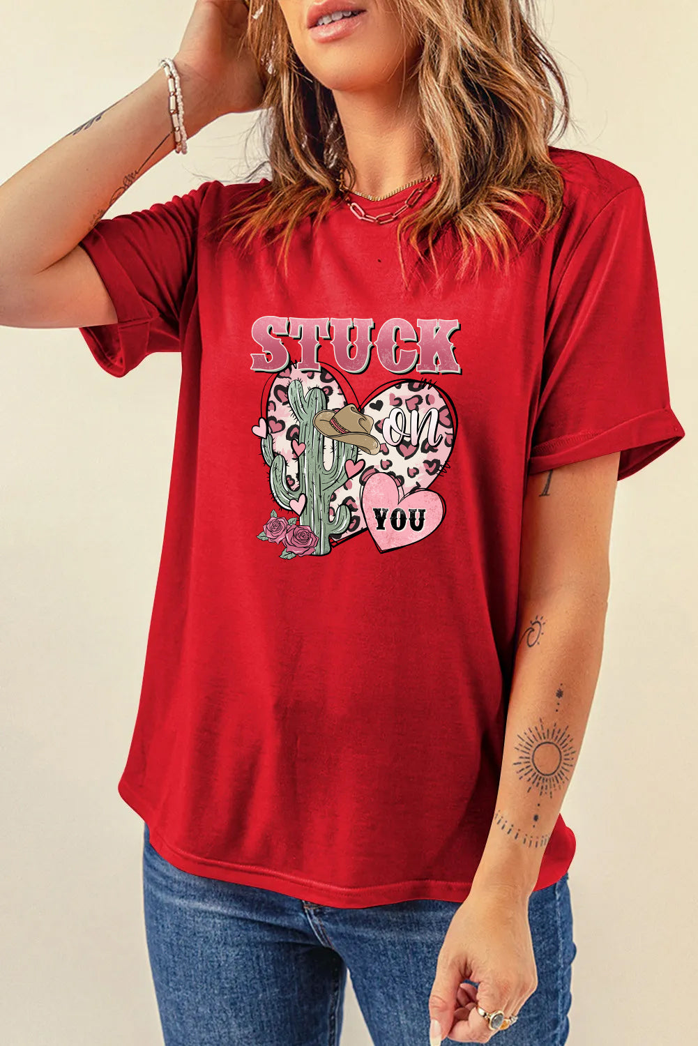 Valentine’s Day Stuck On You Cowgirl Graphic Tee