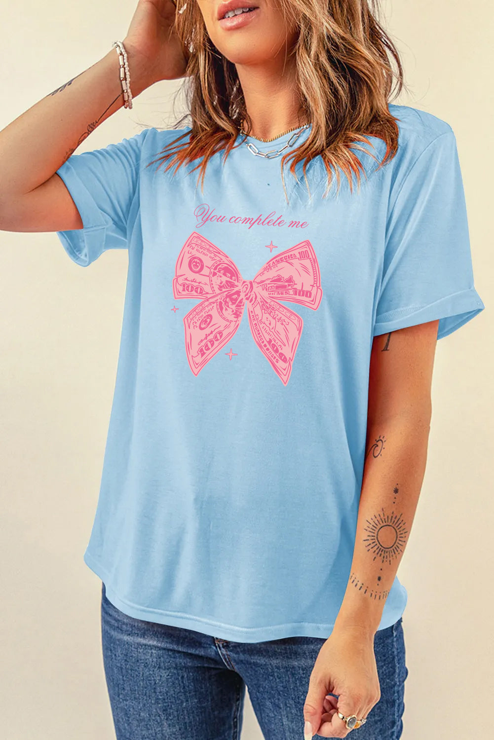 Valentine’s Day You Complete Me Bow Graphic Tee