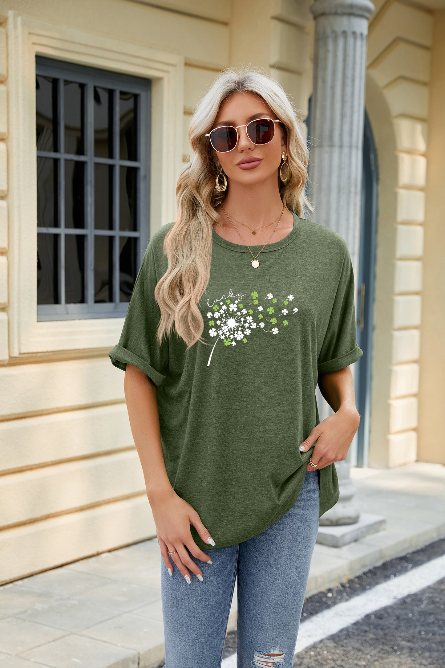 St Patrick’s Day Lucky Clover Dandelion Graphic Tee