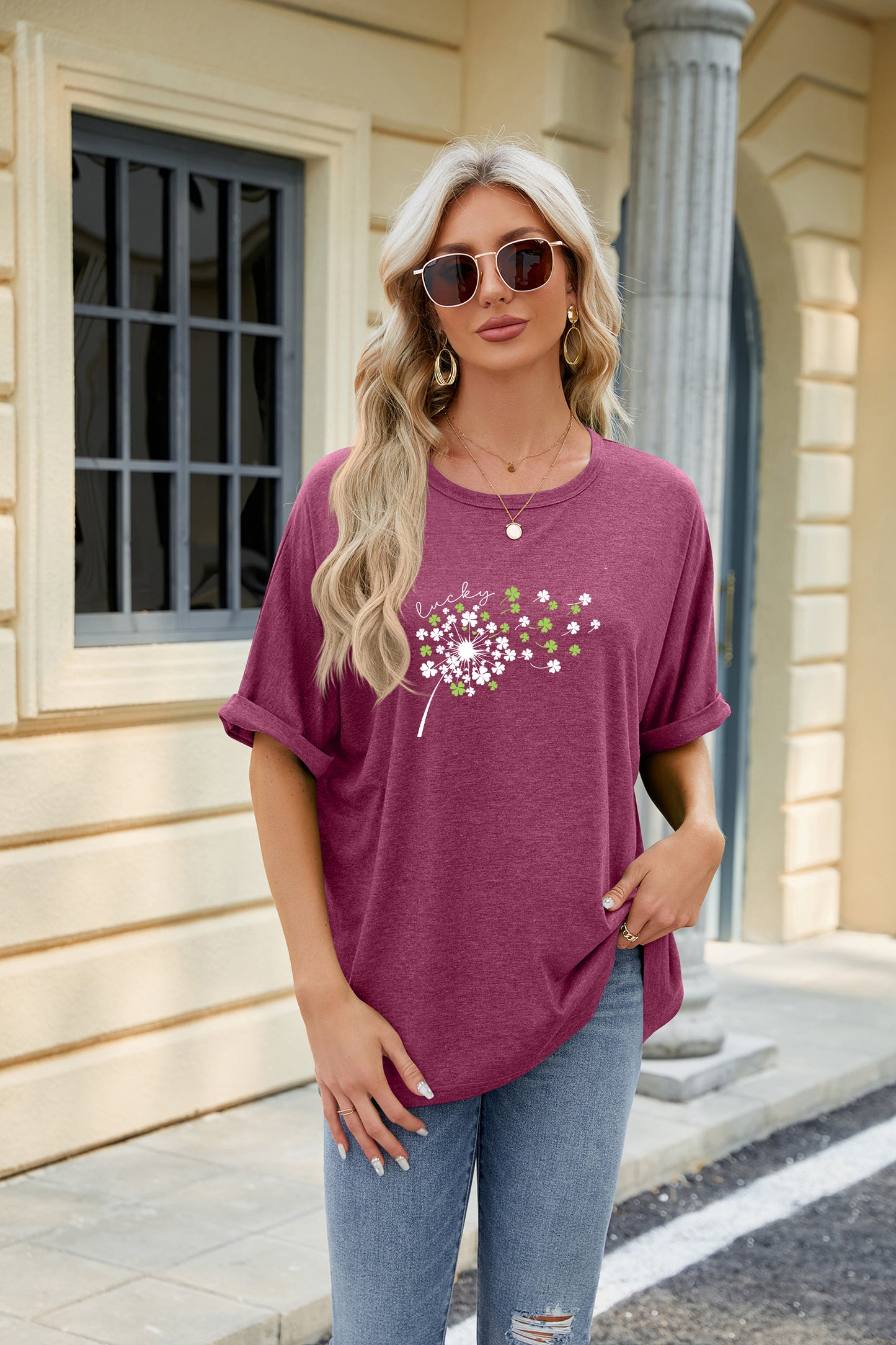 St Patrick’s Day Lucky Clover Dandelion Graphic Tee