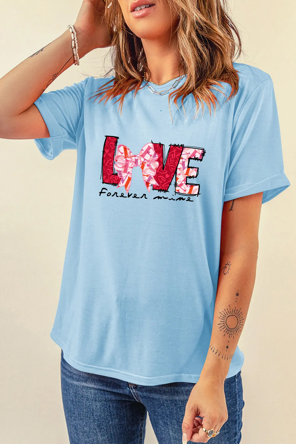 Valentine’s Day LOVE Bow Forever Mine Tee