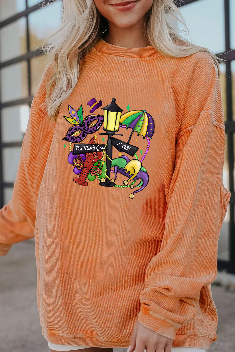 Mardi Gras Purple Green Gold Festive Graphic Pullover