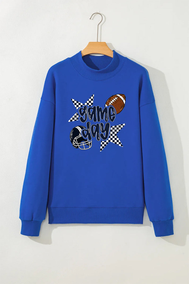 Sweatshirt Game Day Oversized Mock Neck Pullover