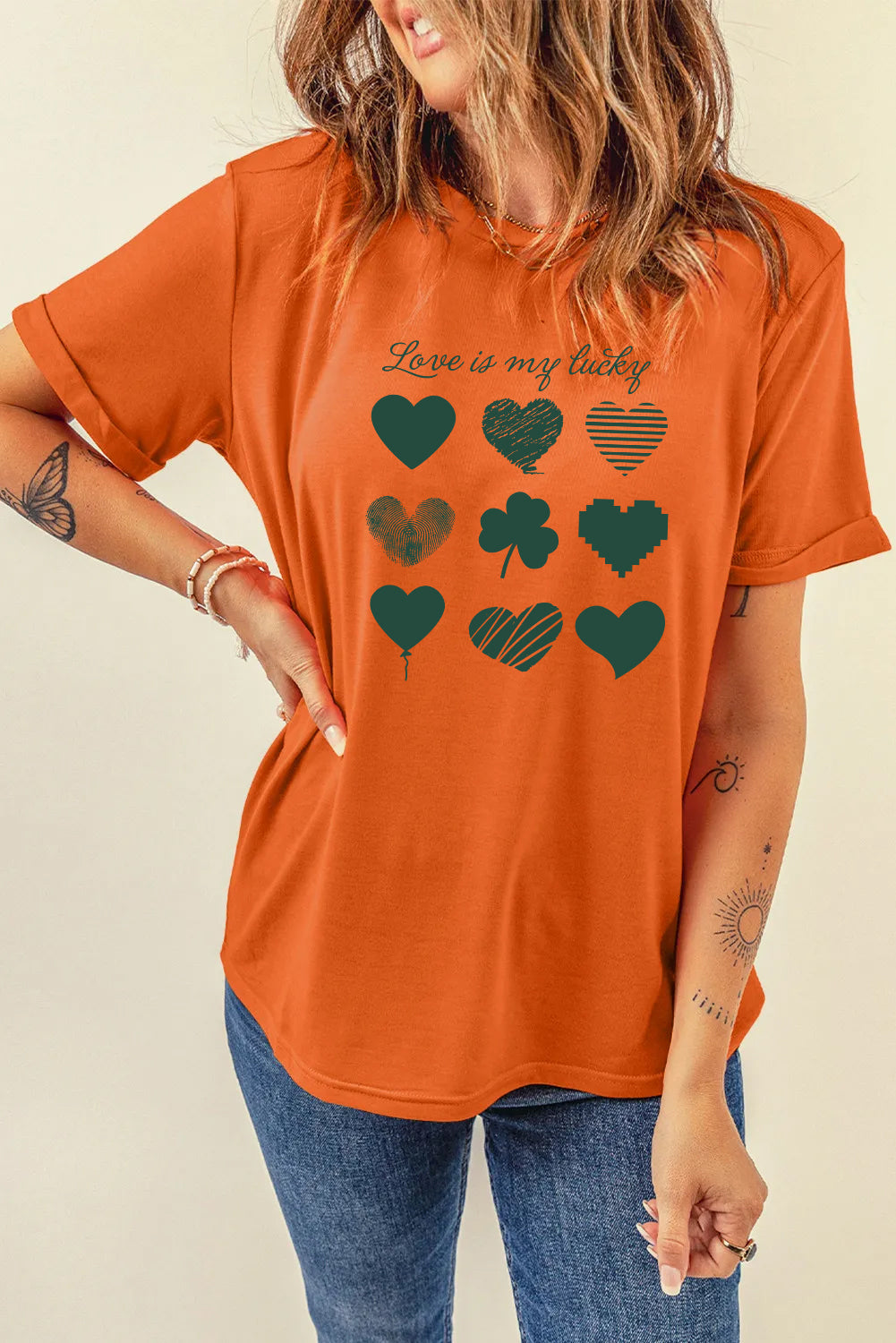 St Patricks Day Love Shamrock Heart Graphic T-Shirt