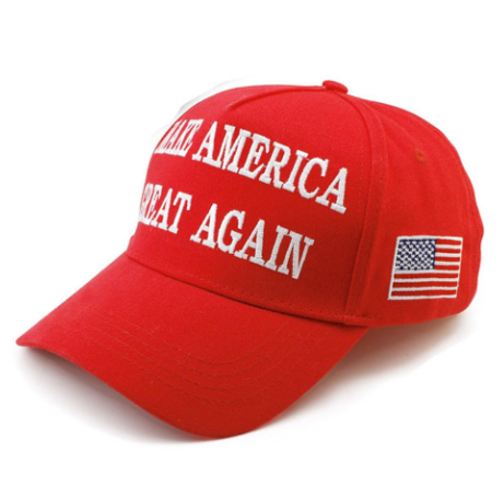 Fiery Red MAKE AMERICA GREAT AGAIN Embroidered Peaked Cap