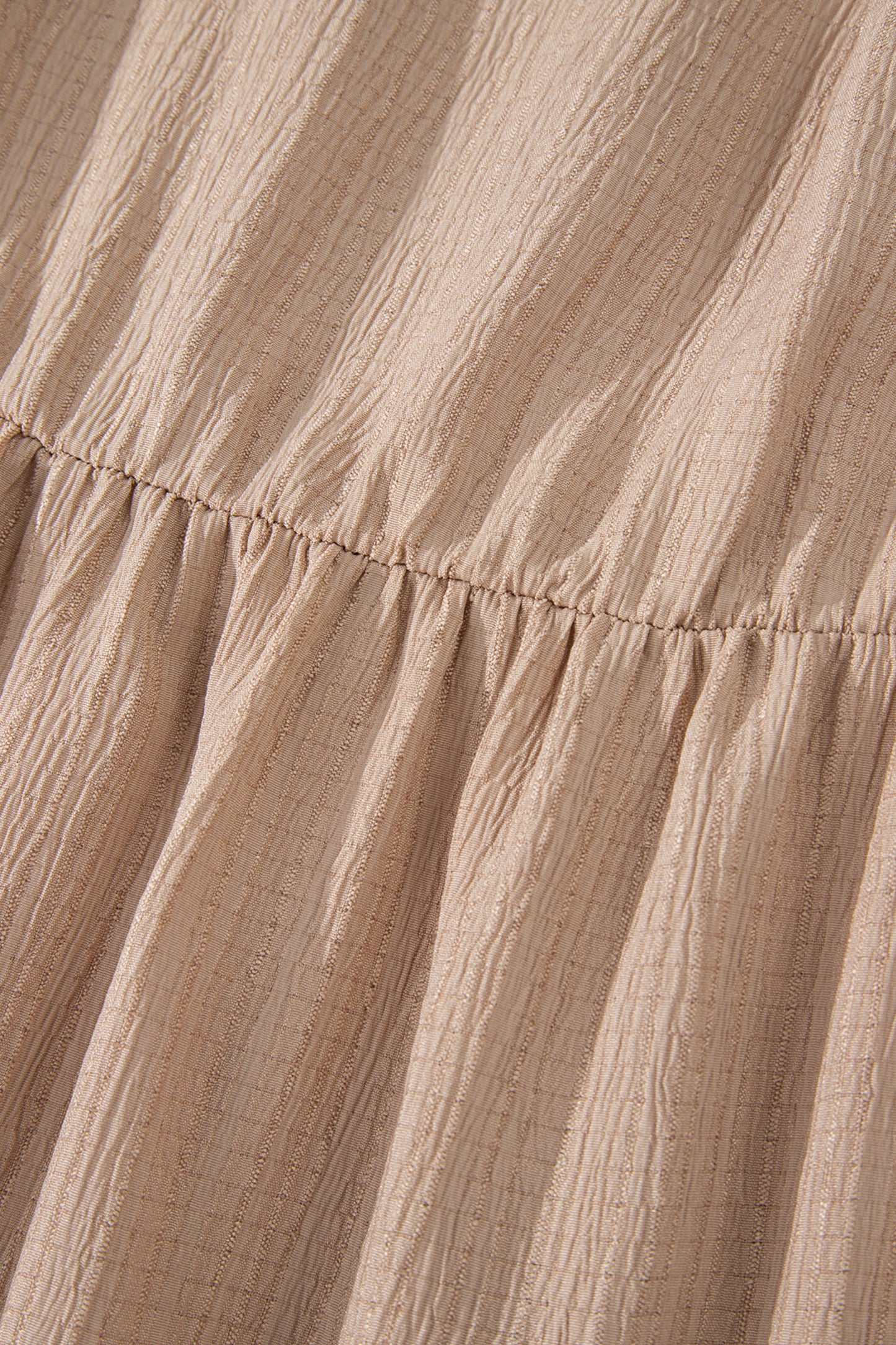 Dark Khaki Plus Size Textured Ruffled Short Sleeve Dress