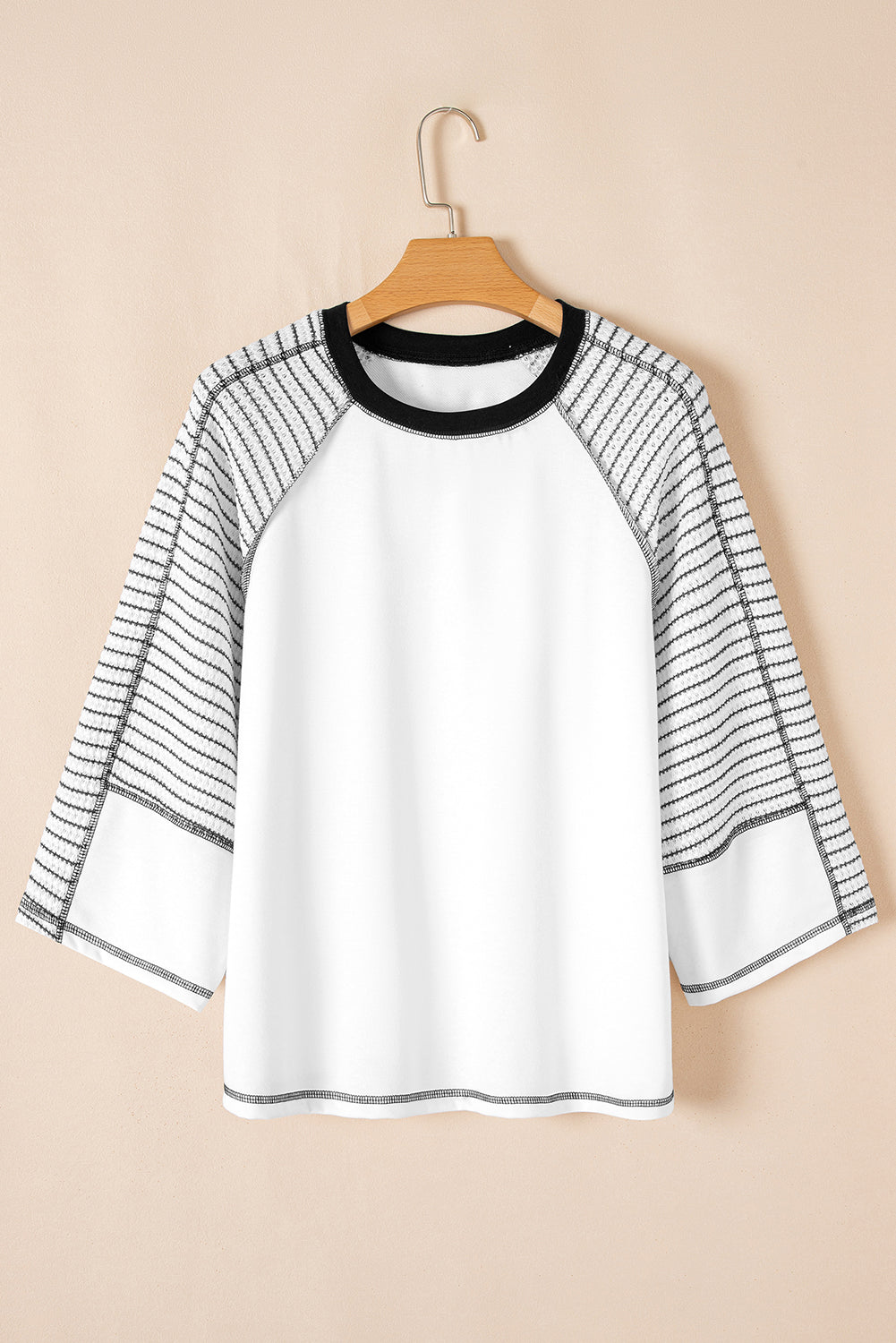 Back to School Striped Raglan Sleeve Graphic Top