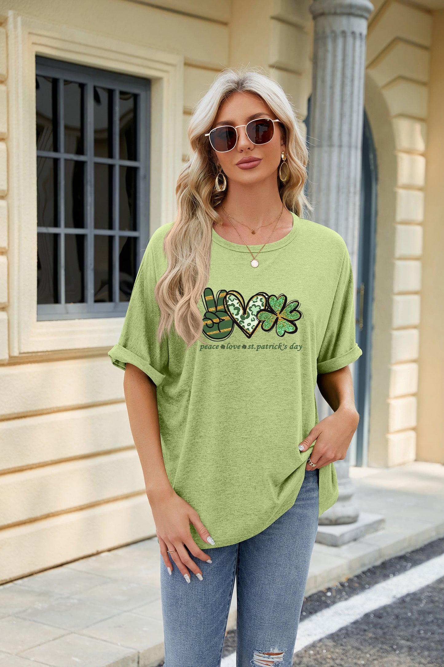 Saint Patrick’s Day Lucky Clover Heart Graphic Tee