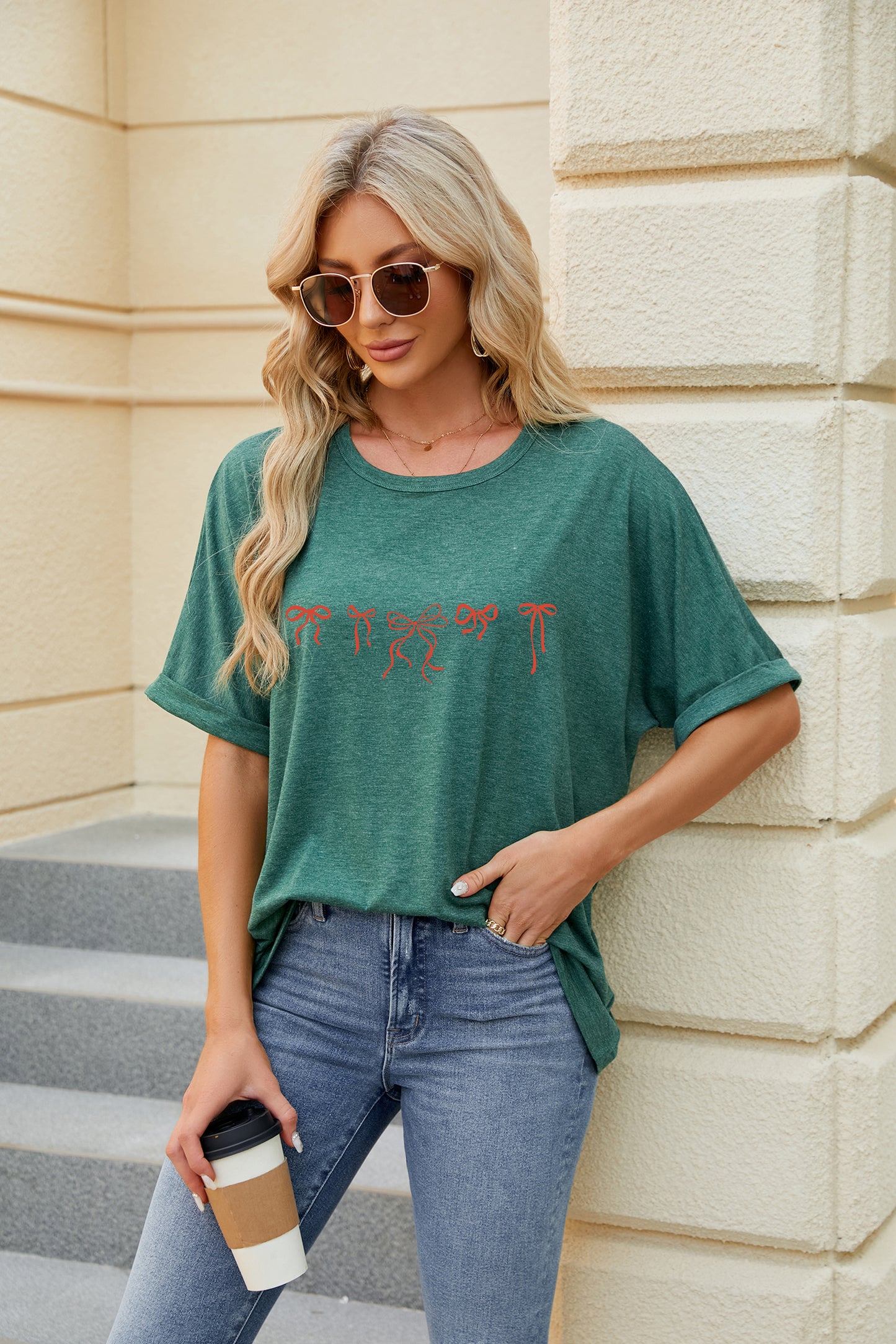 Valentine's Day Simple Red Heart Line Graphic Tee