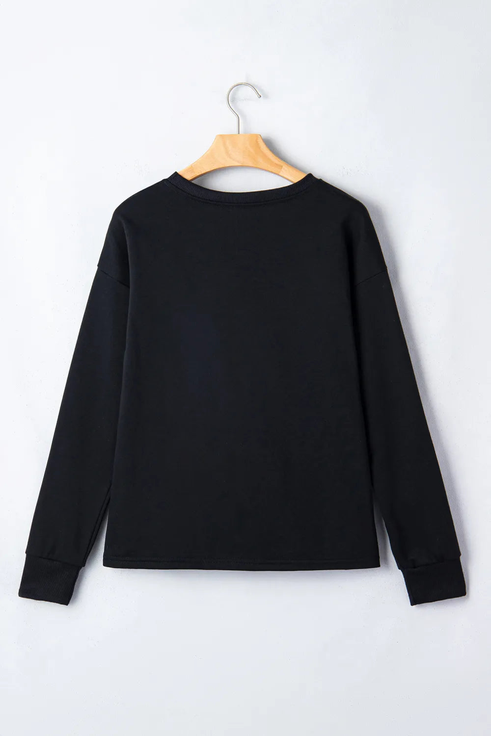 Top Baseball Bow Print Round Neck Long Sleeve Casual