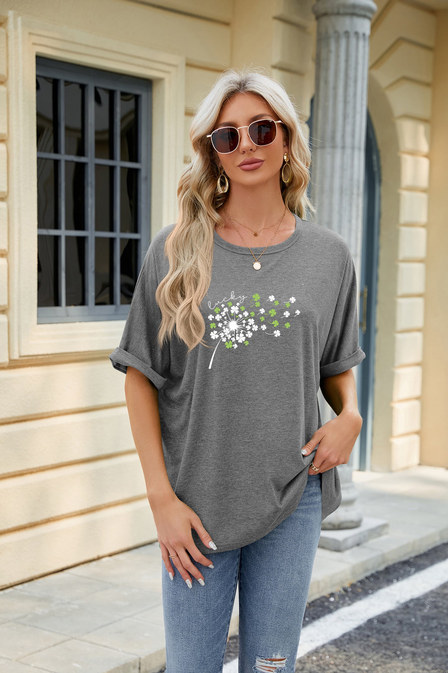 St Patrick’s Day Lucky Clover Dandelion Graphic Tee