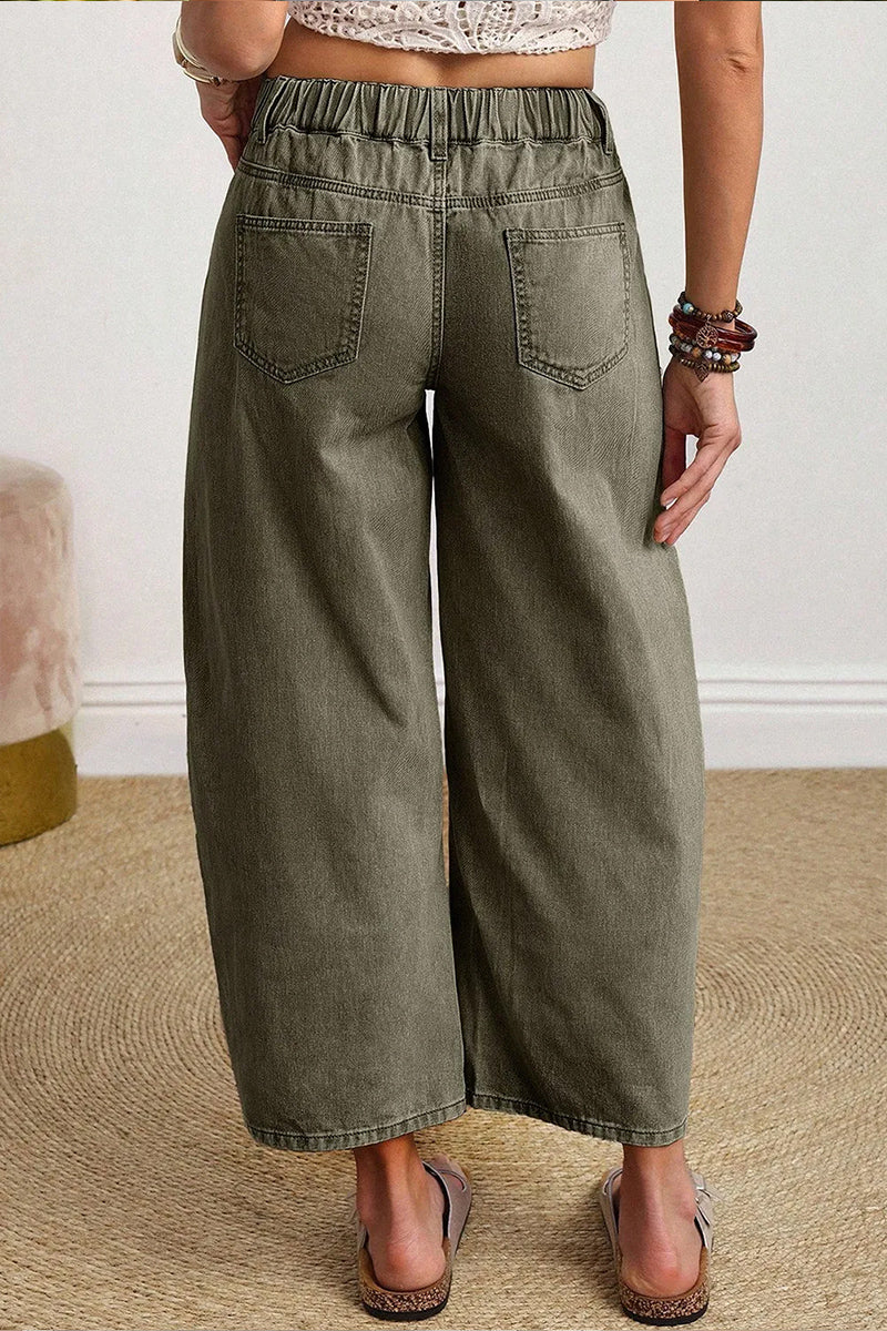 Game Day Football Patch Light Wash Wide Leg Jeans