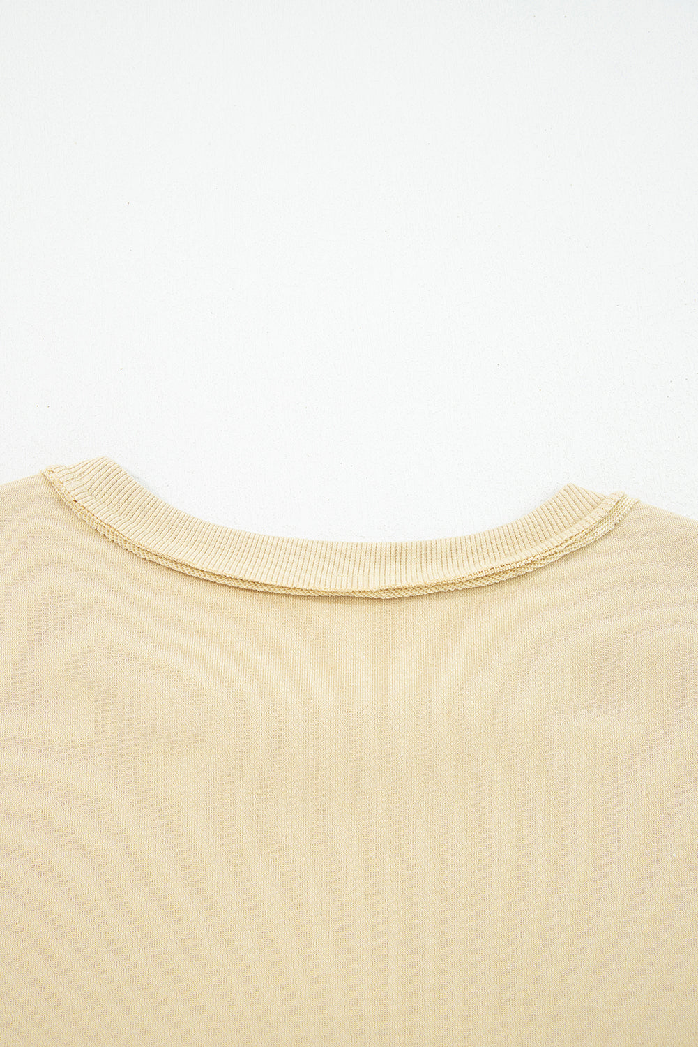 Peach Blossom Floral Applique Baggy Pullover Sweatshirt