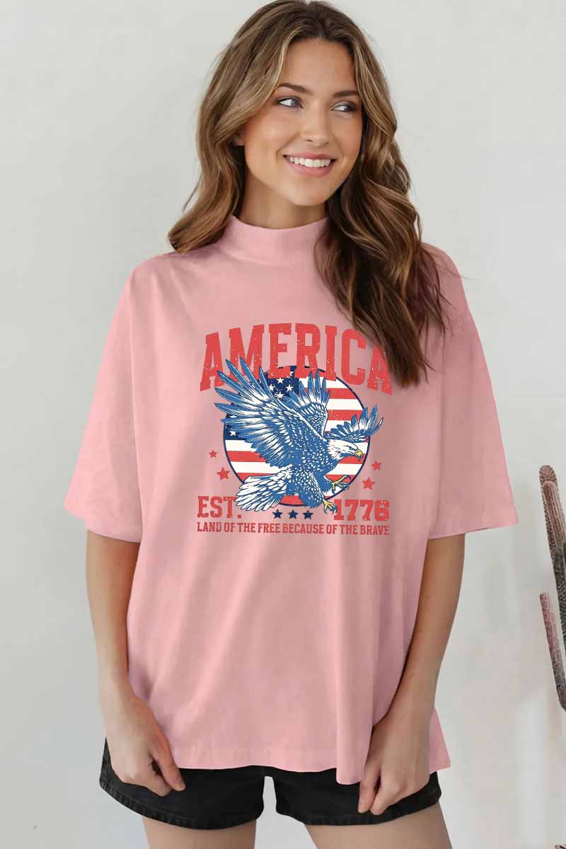 America Eagle Graphic Tee Oversized Vintage Patriotic