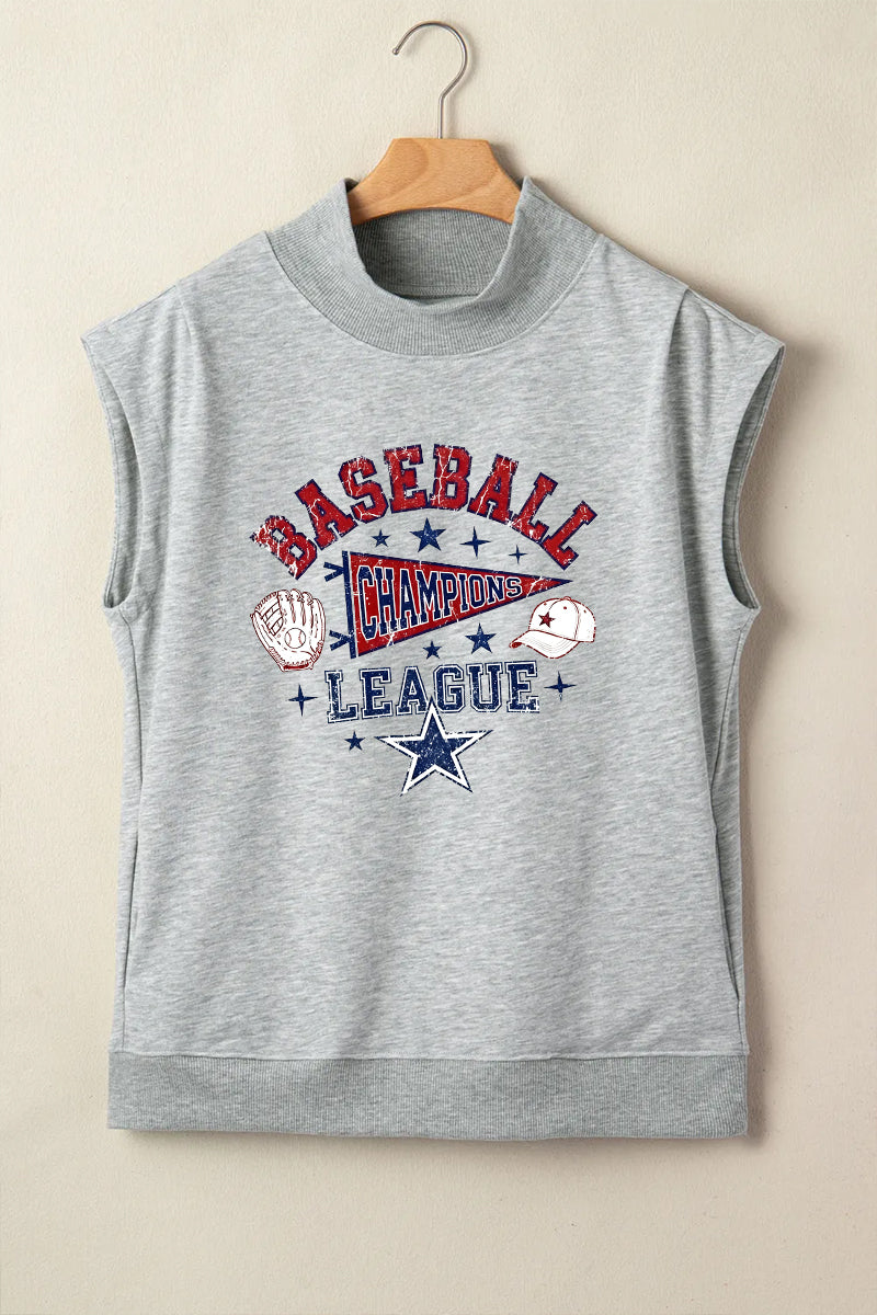 Baseball Graphic Polyester Tee Casual Game Day Trendy