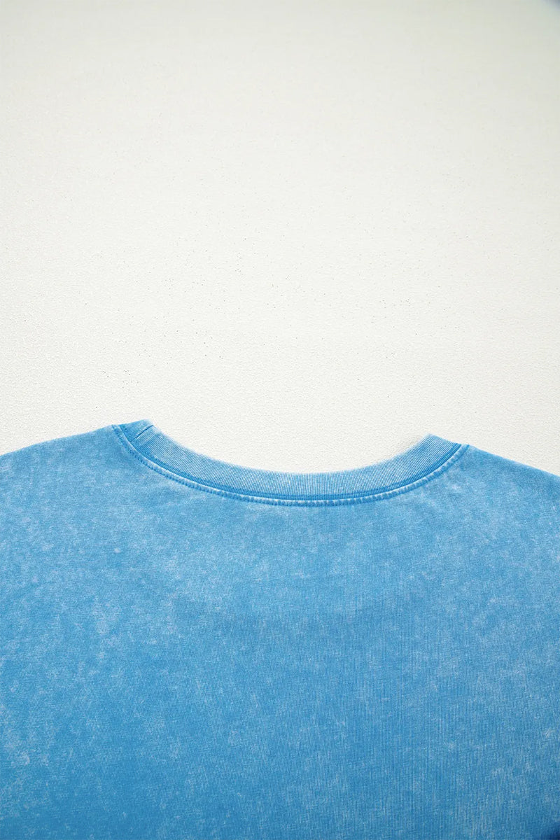 1776 Mineral Wash Graphic Tee Oversized Patriotic Vintage