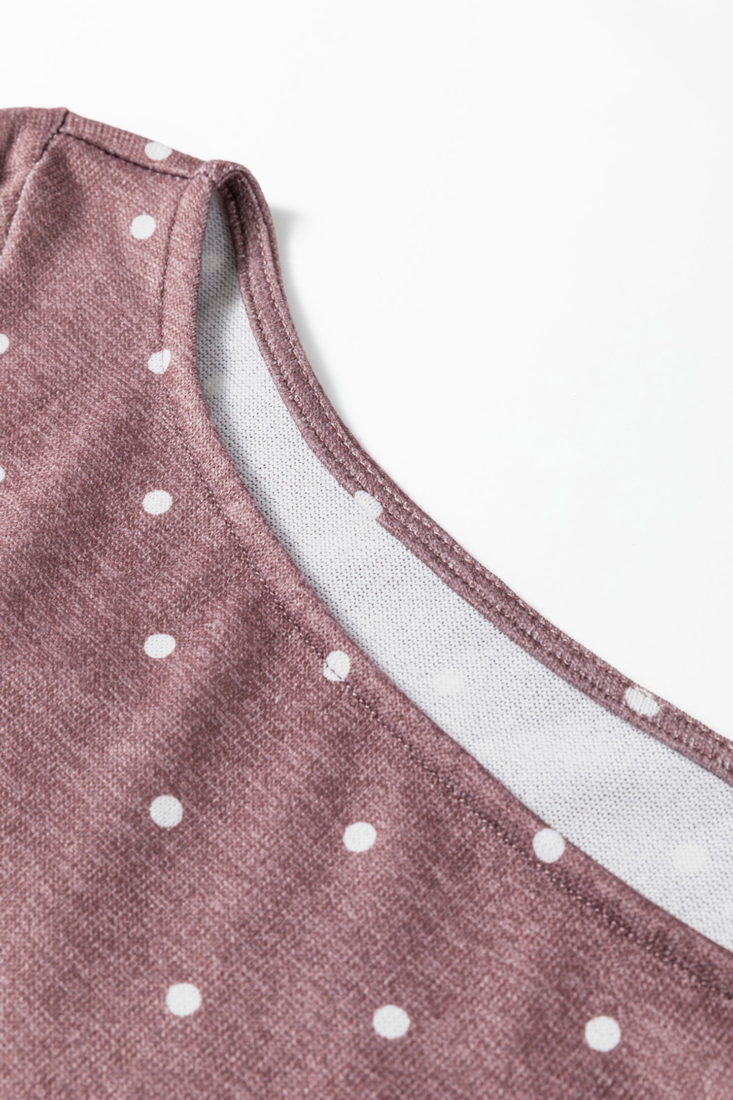 Purple Polka Dot Boat Neck Knit Long Sleeve T Shirt