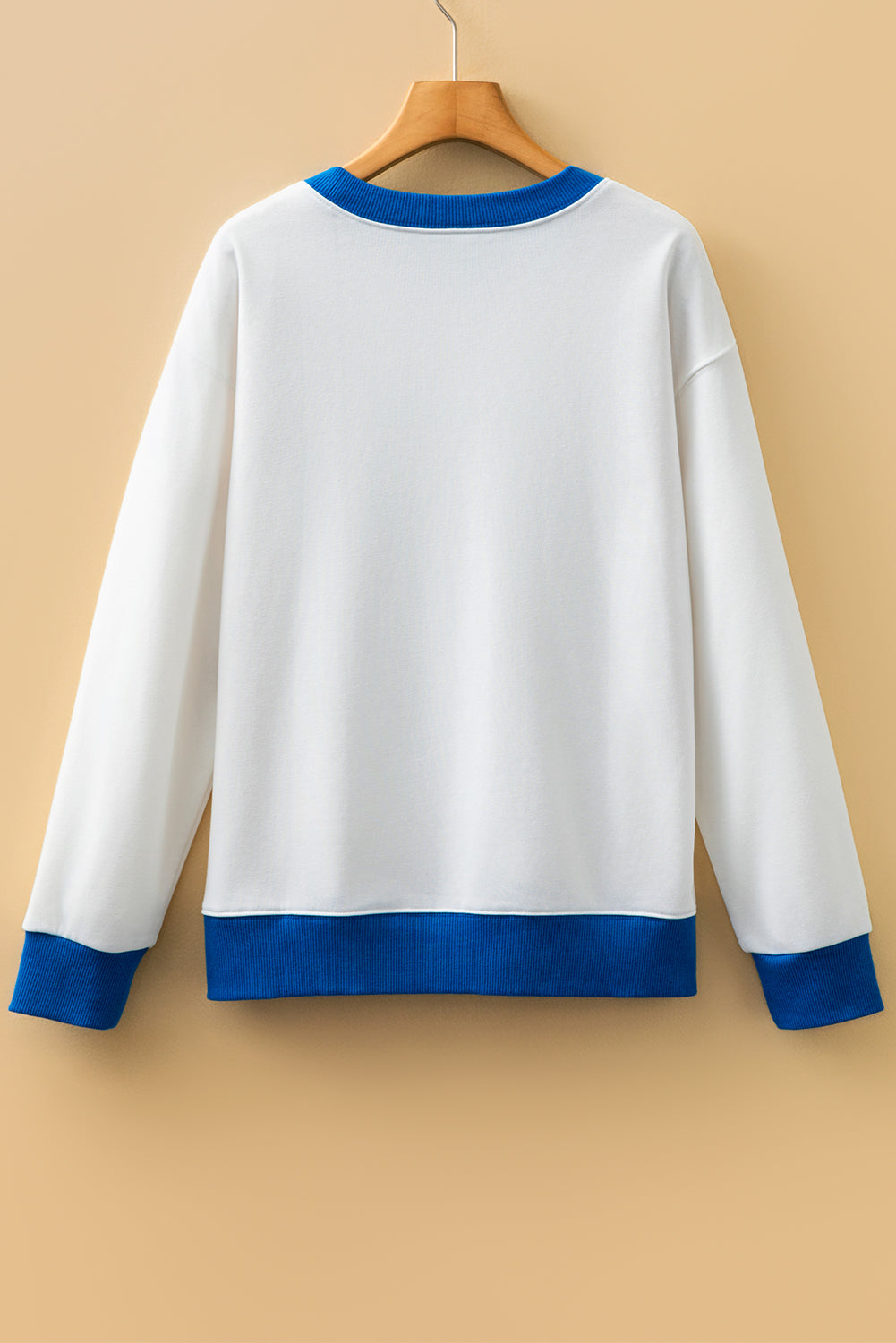 Oatmeal GAME DAY Letter Graphic Varsity Striped Detail Baggy Sweatshirt