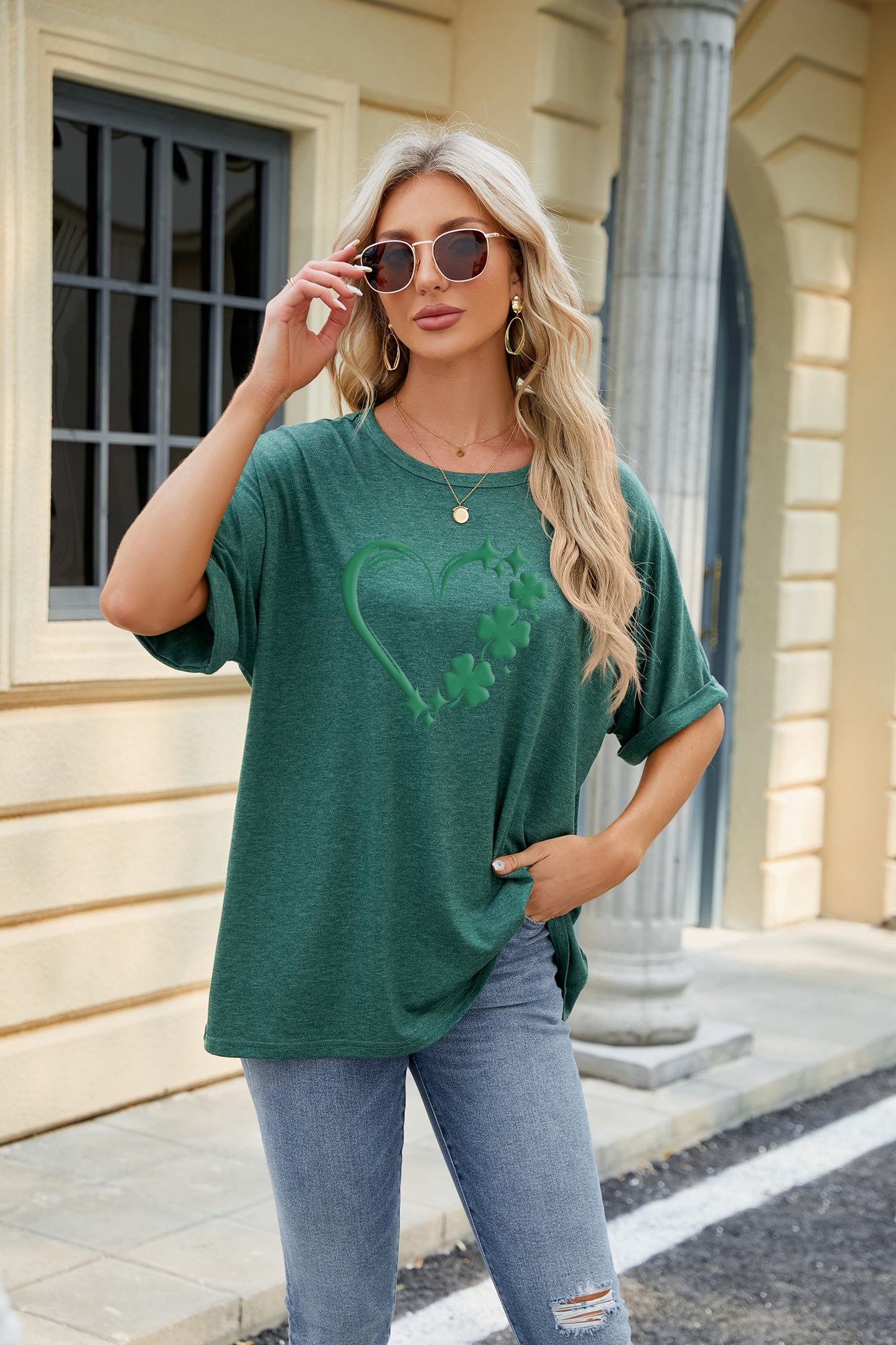 Saint Patrick’s Day Shamrock Heart Graphic Tee
