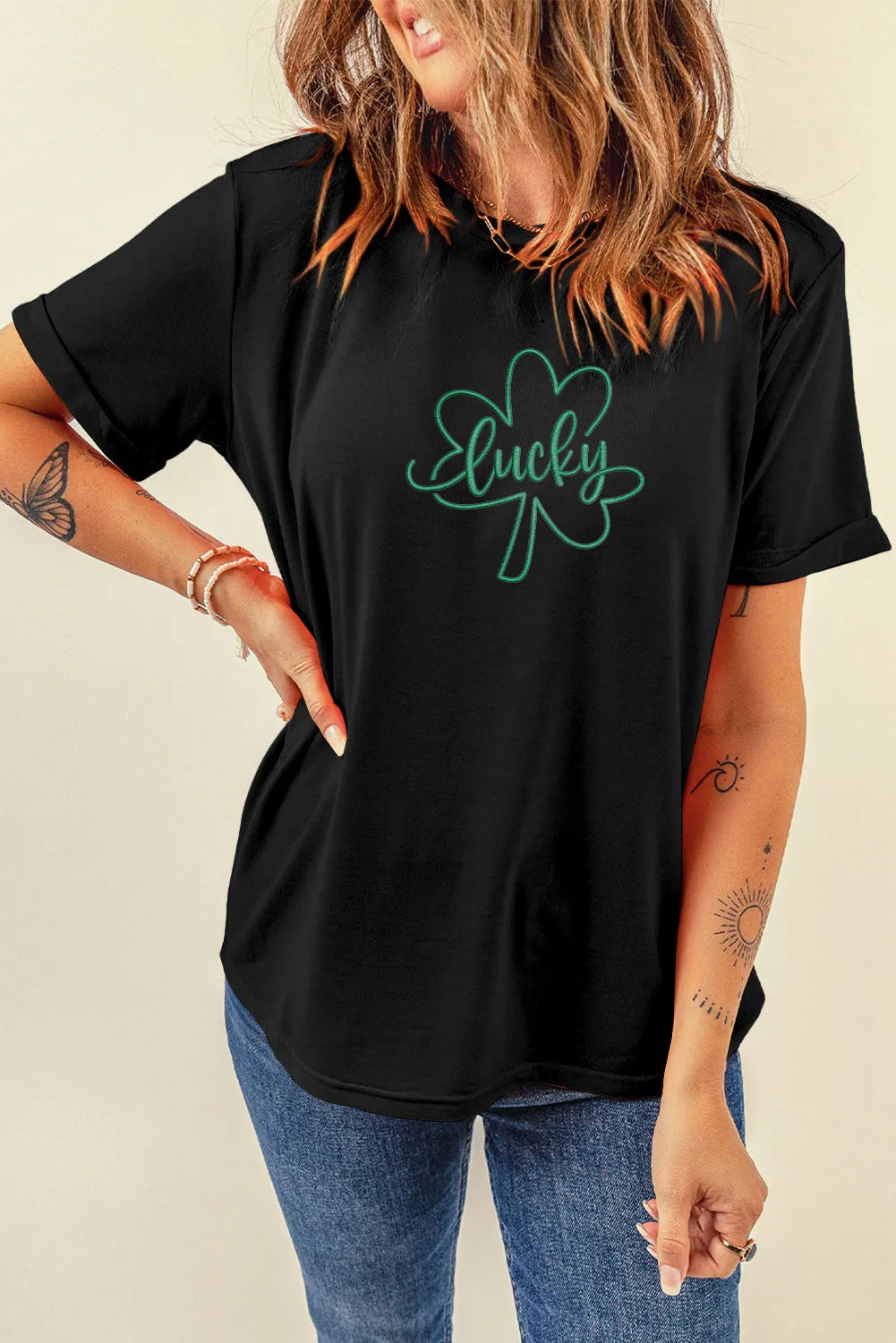 St Patricks Day Lucky Shamrock Graphic T-Shirt