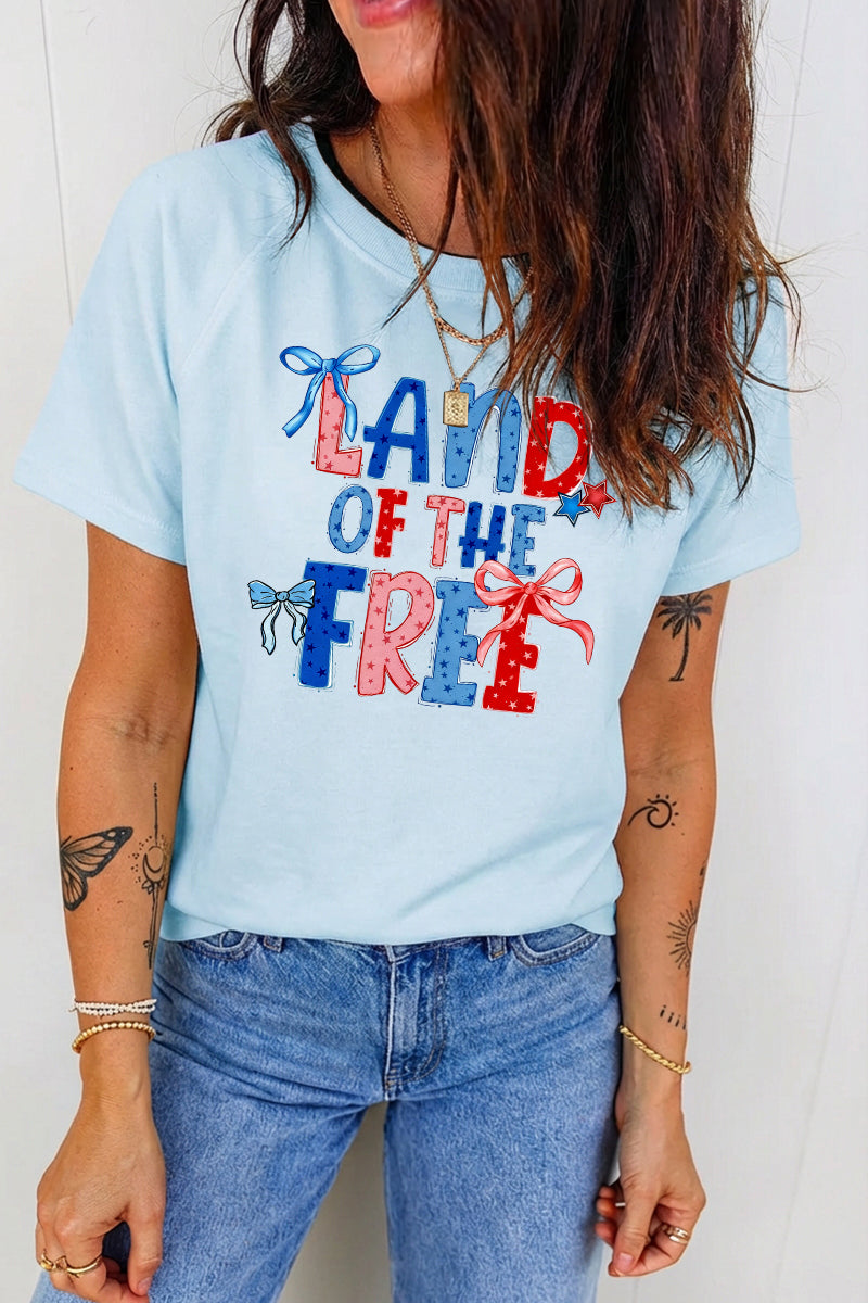 4th of July Land of the Free Patriotic Graphic Tee