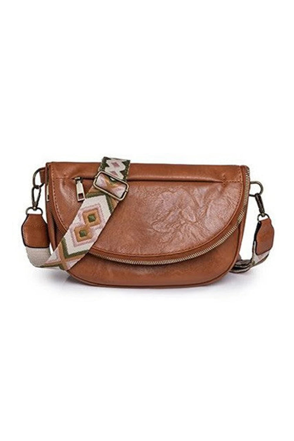 Dark Grey Ethnic Strap Vegan Leather Sling Bag