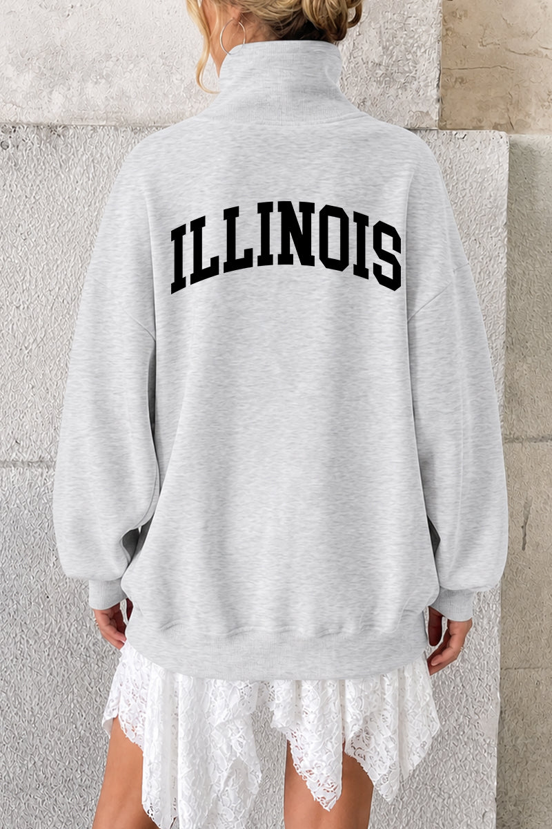 Game Day Sweatshirt Oversized Collegiate State Letter Pullover
