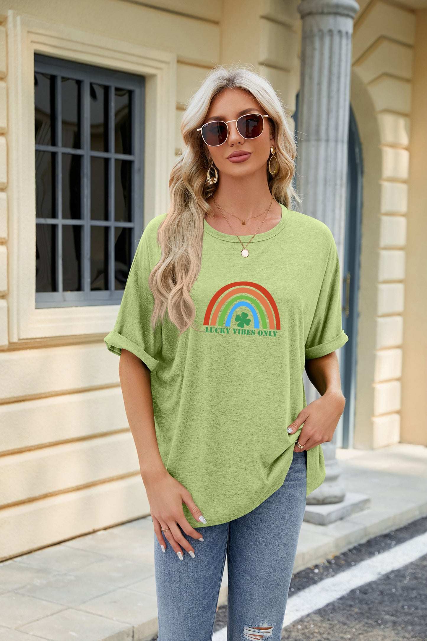 St Patrick’s Day Lucky Clover Rainbow Graphic Tee