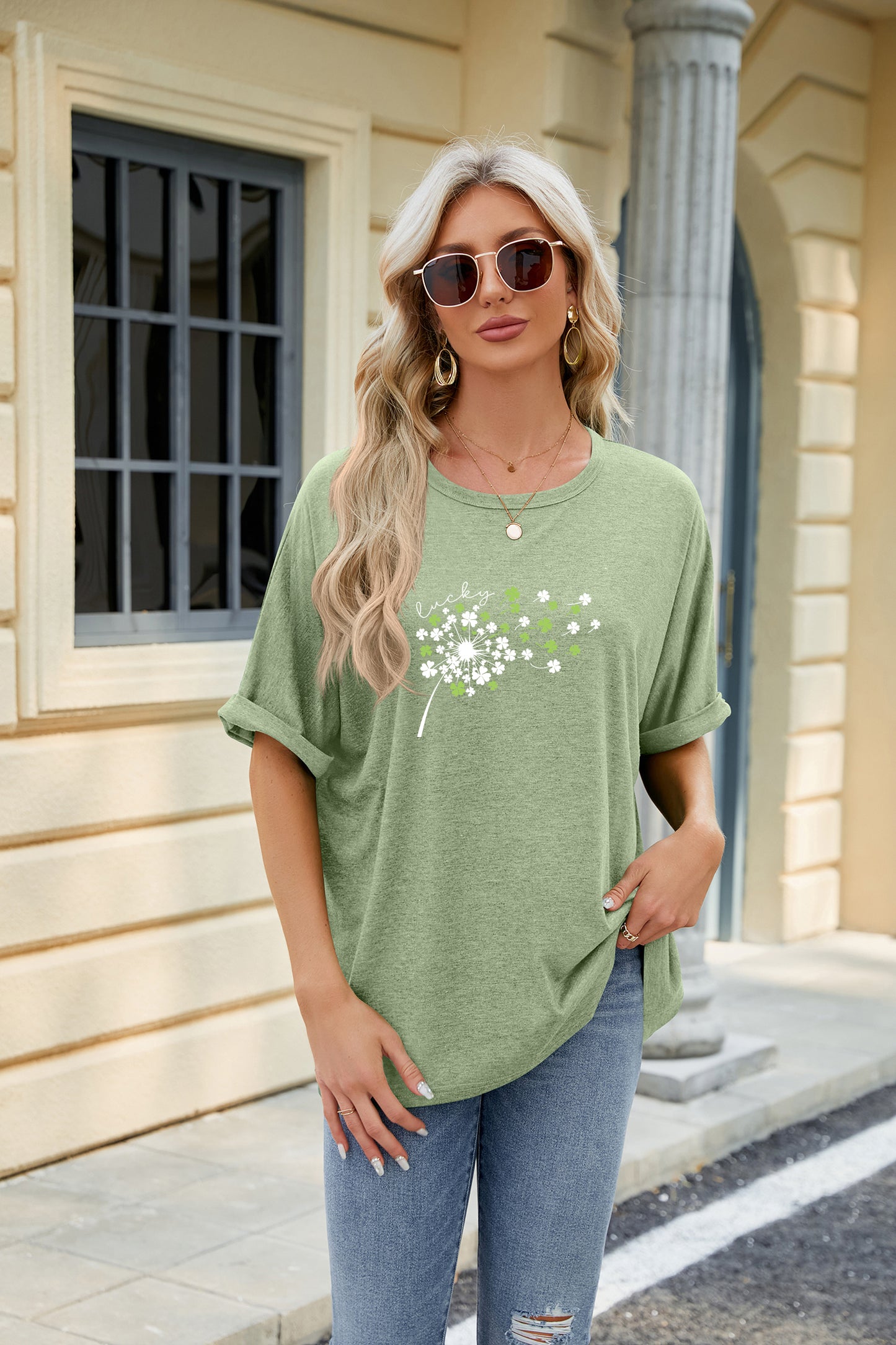 St Patrick’s Day Lucky Clover Dandelion Graphic Tee