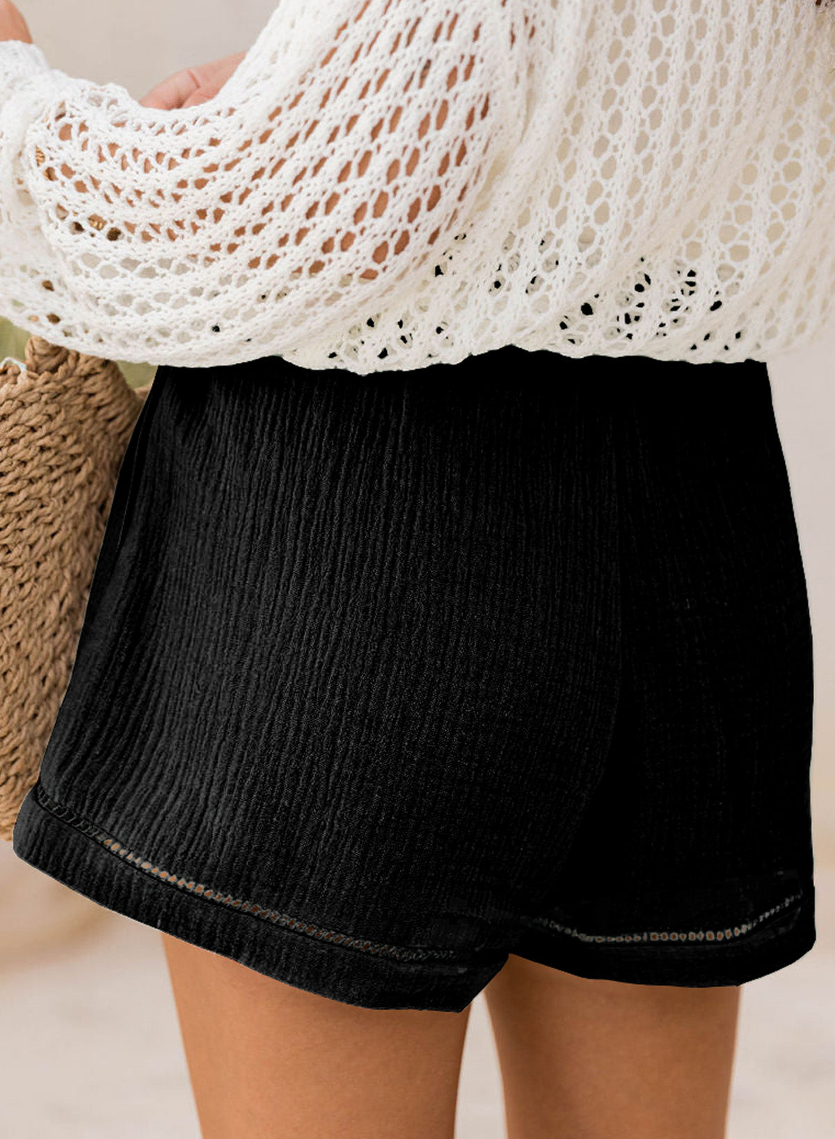 Women's Mid-rise Shorts with Pockets Lightweight Casual Shorts