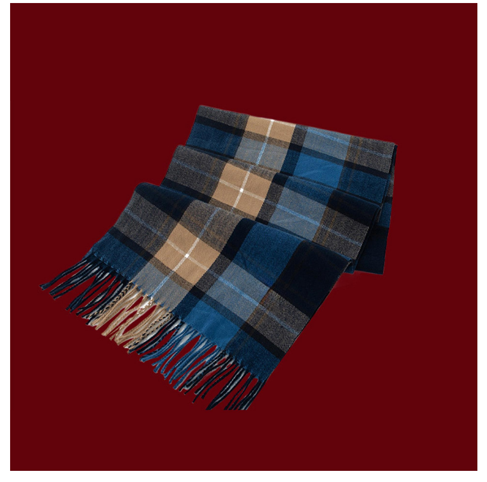 Christmas Plaid Scarf Women Winter Warm Cashmere Feel Shawl Wrap
