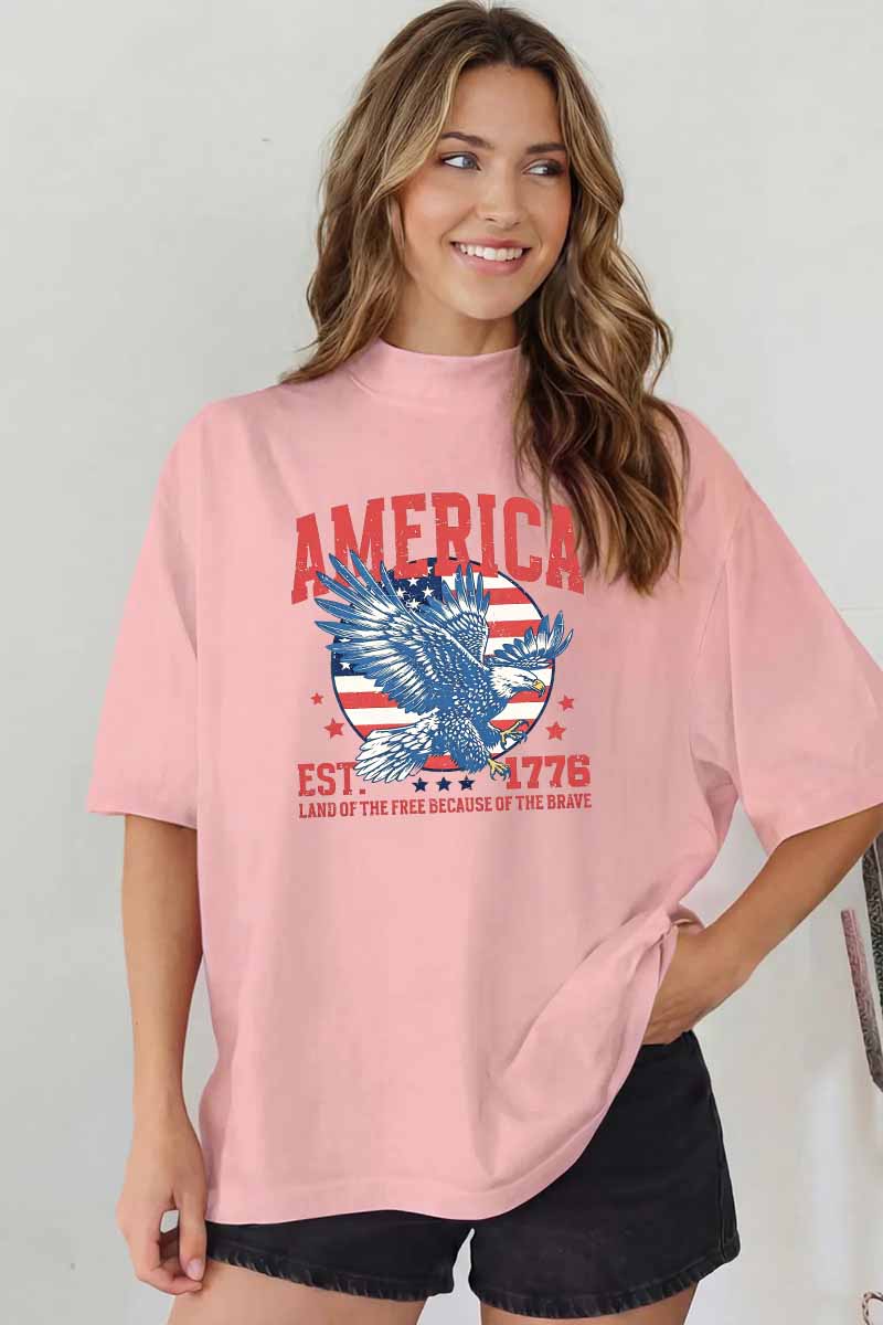 America Eagle Graphic Tee Oversized Vintage Patriotic