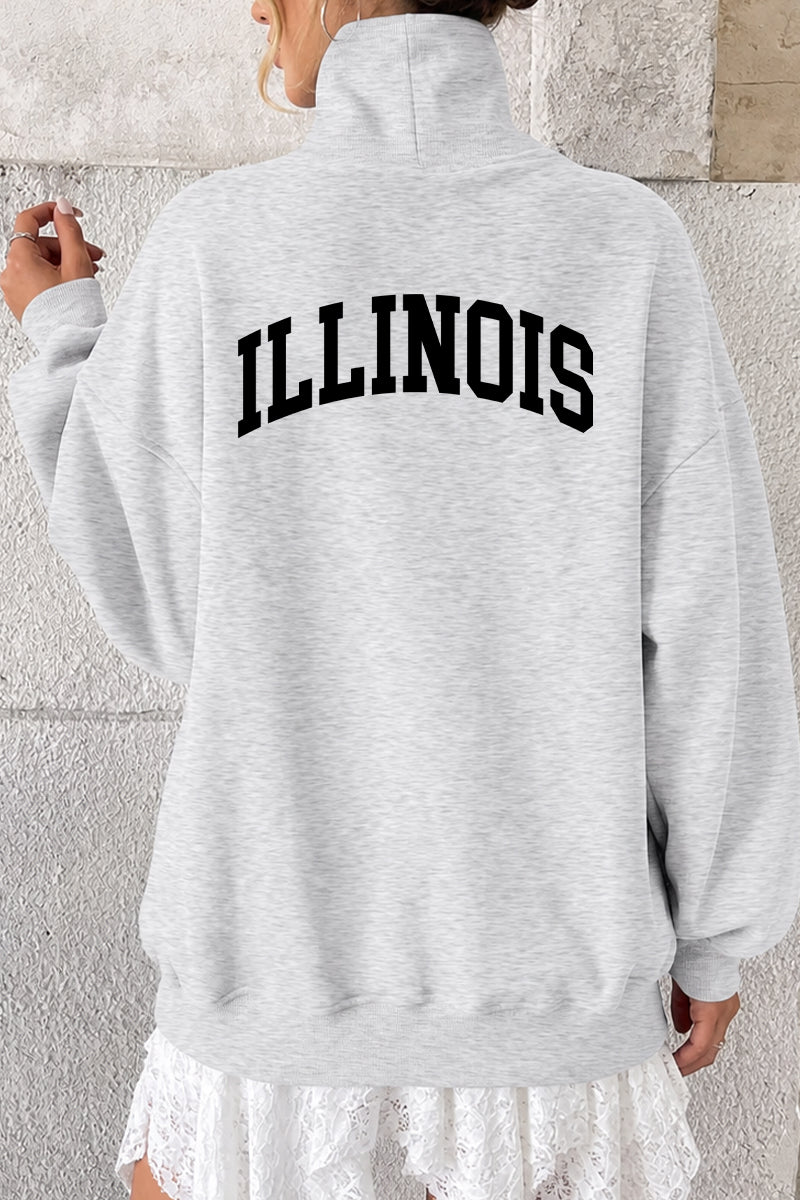 Game Day Sweatshirt Oversized Collegiate State Letter Pullover