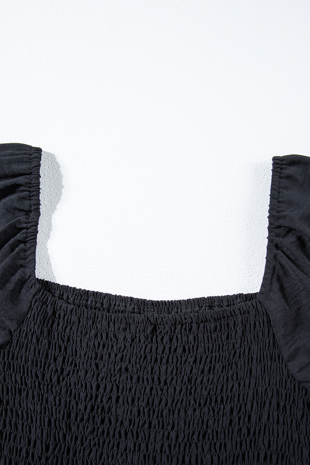 Short Bubble Sleeve Smocked Wide Leg Jumpsuit