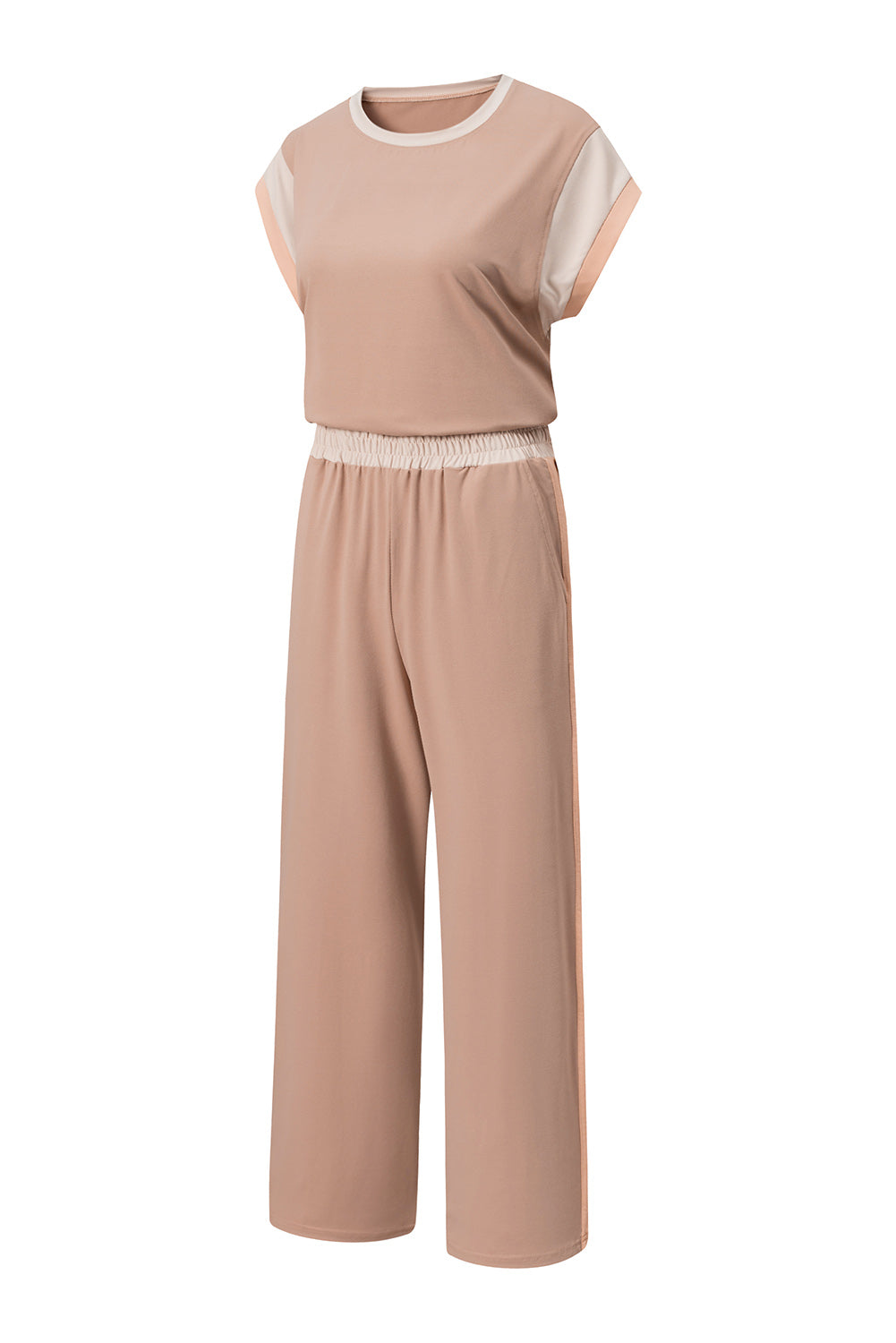 Multicolor Color Block Detail Casual Two-piece Set