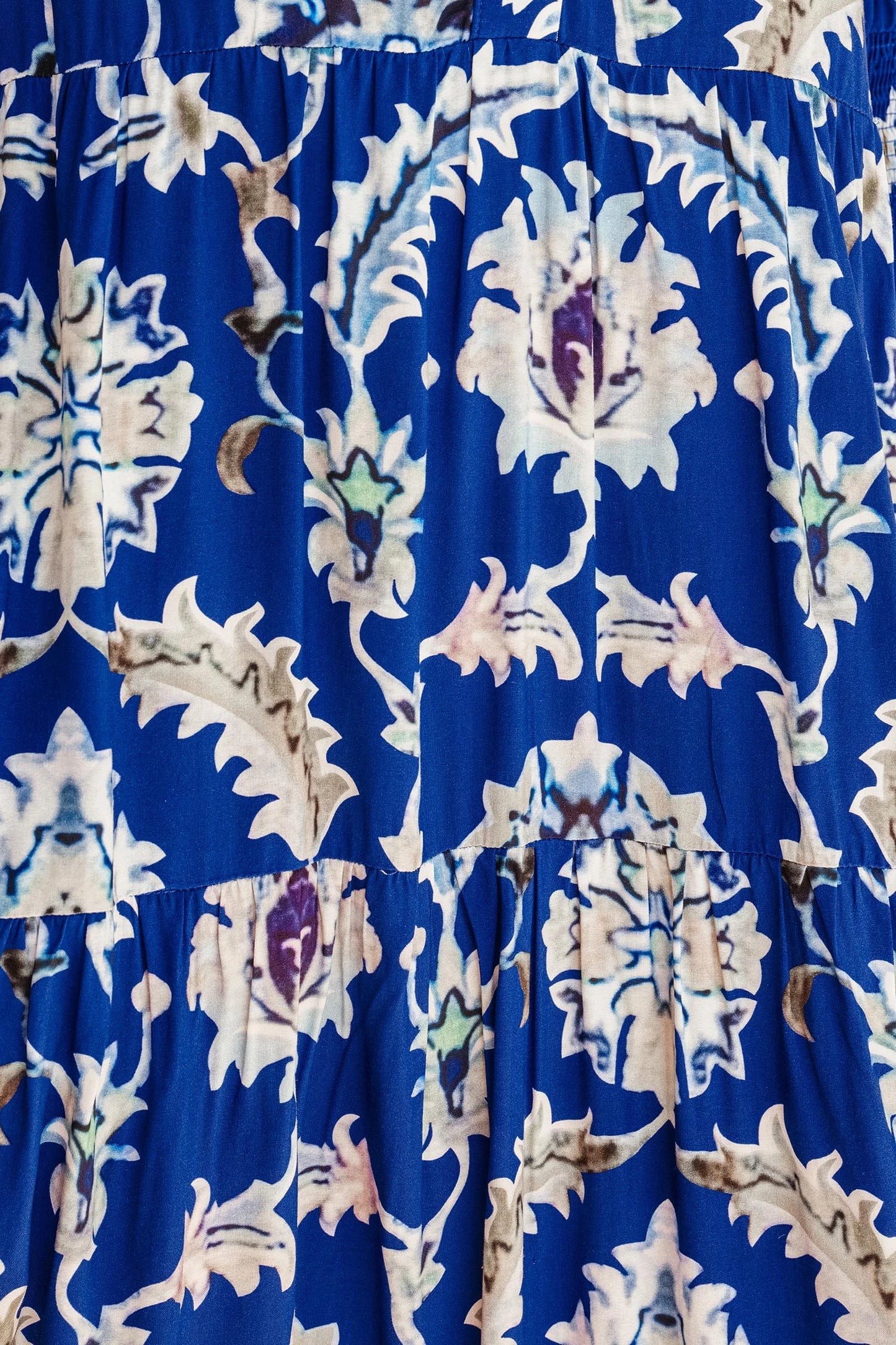 Floral Viscose Maxi Dress Boho Puff Sleeve Resort