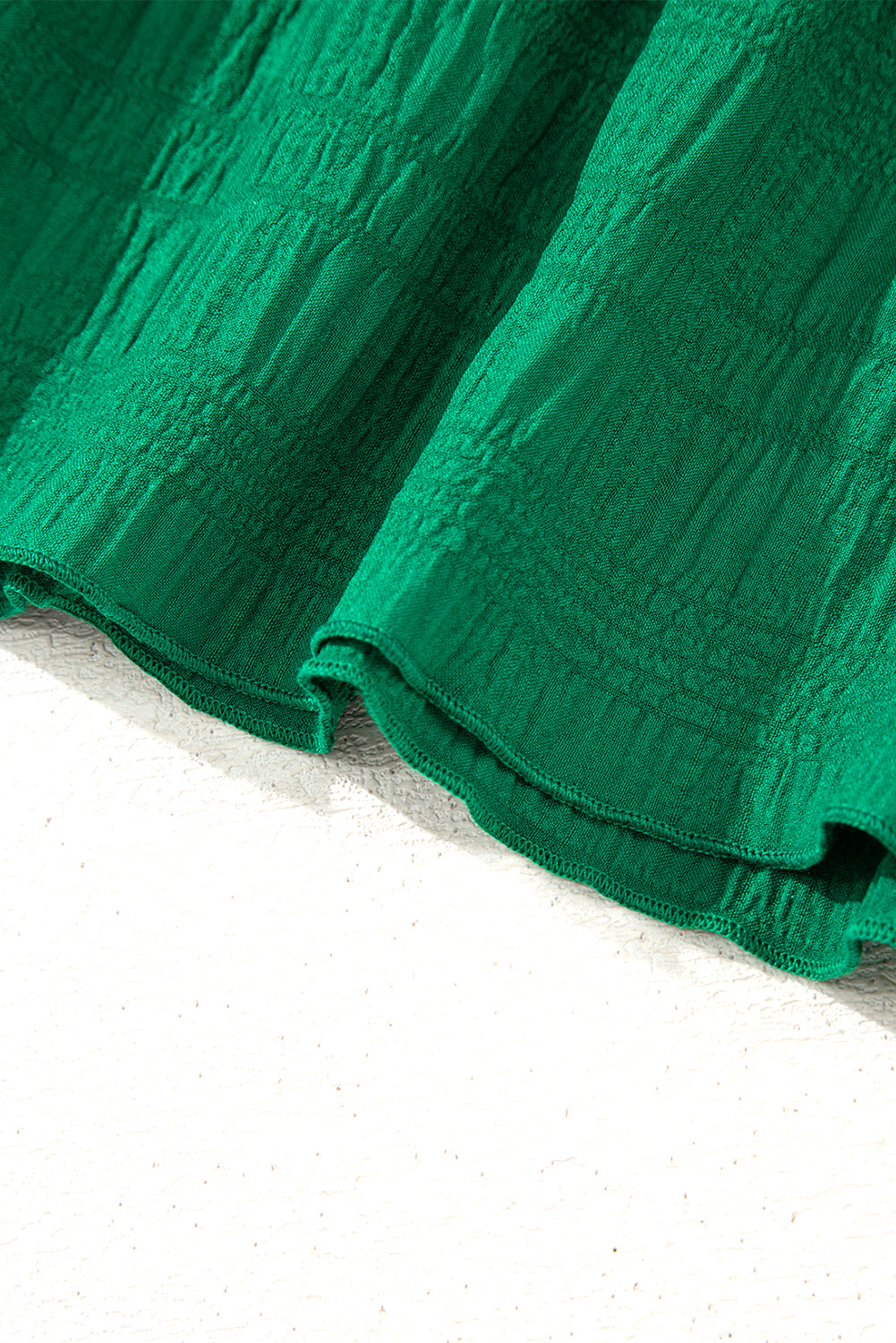 Dark Blue Textured Flutter Sleeve Ruffled Mini Dress